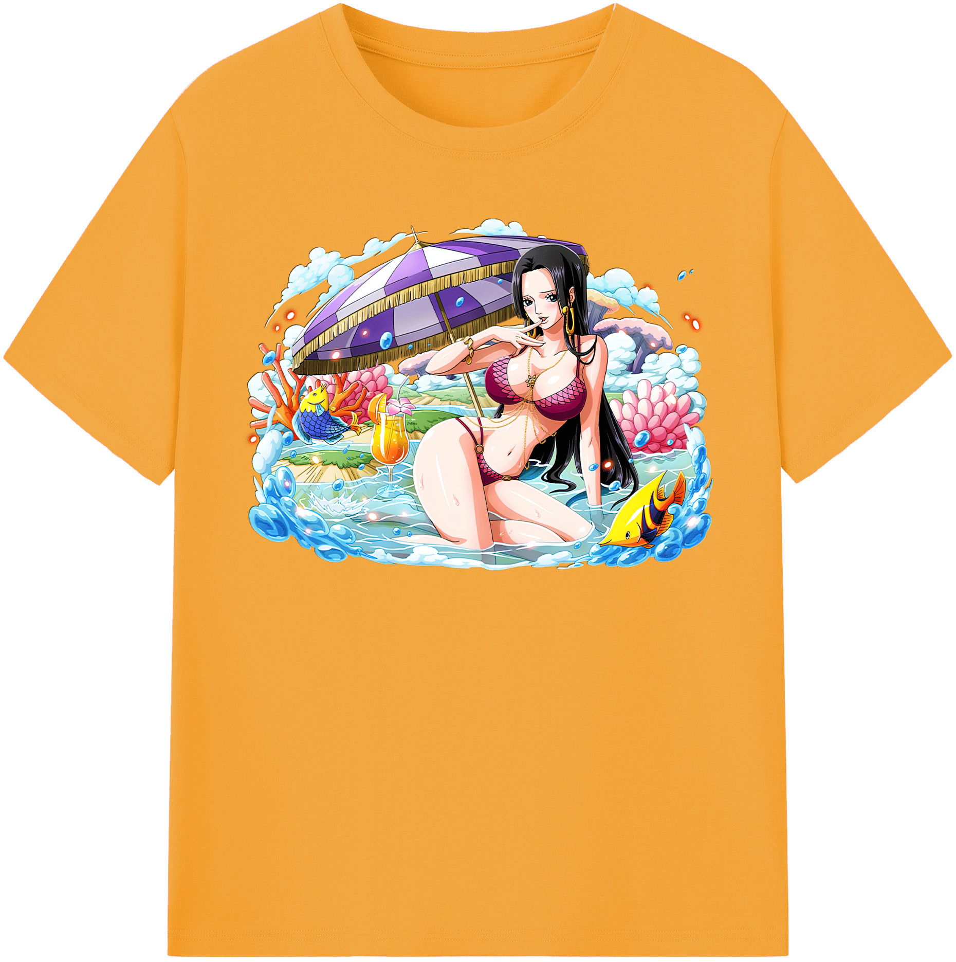 ワンピース ボア・ハンコック ONE PIECE Boa·Hancock レディースカジュアルプリントTシャツ（綿100％）