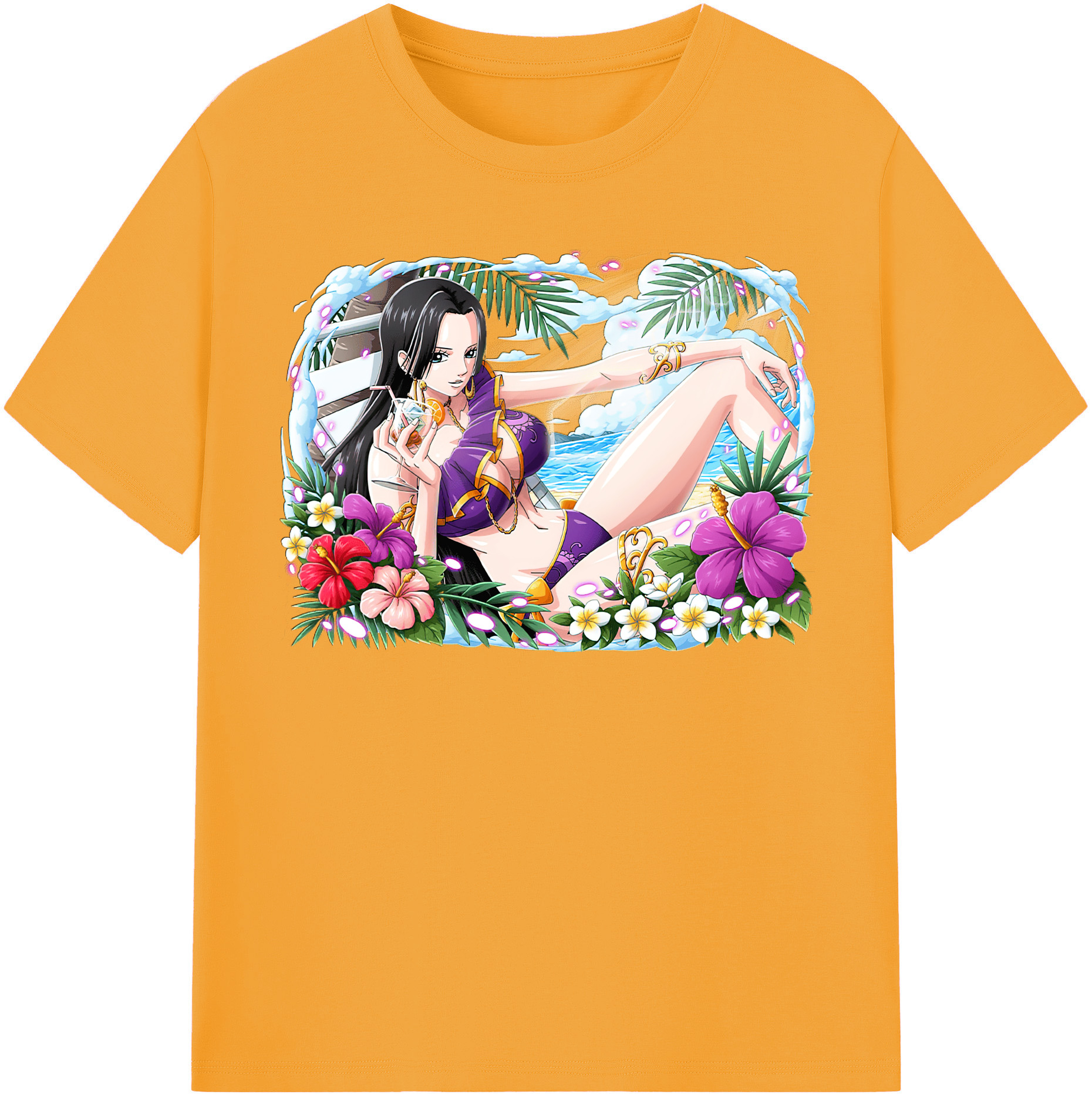 ワンピース ボア・ハンコック ONE PIECE Boa·Hancock レディースカジュアルプリントTシャツ（綿100％）