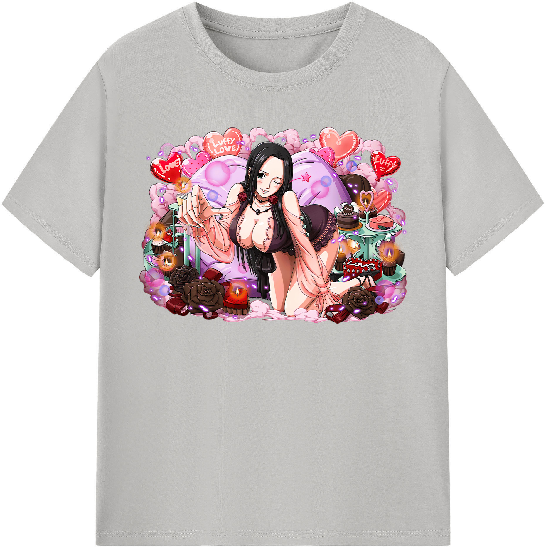 ワンピース ボア・ハンコック ONE PIECE Boa·Hancock レディースカジュアルプリントTシャツ（綿100％）