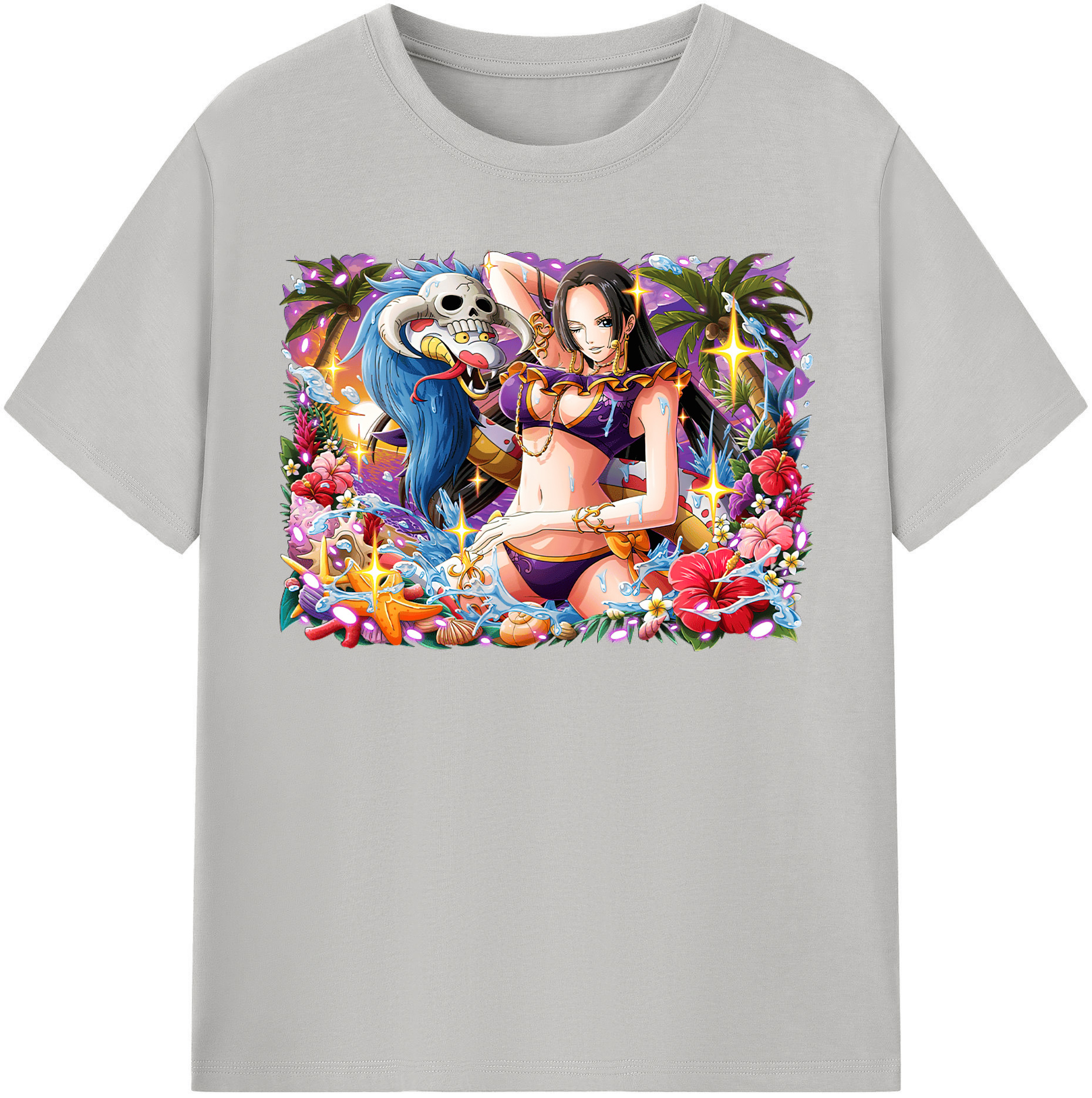 ワンピース ボア・ハンコック ONE PIECE Boa·Hancock レディースカジュアルプリントTシャツ（綿100％）
