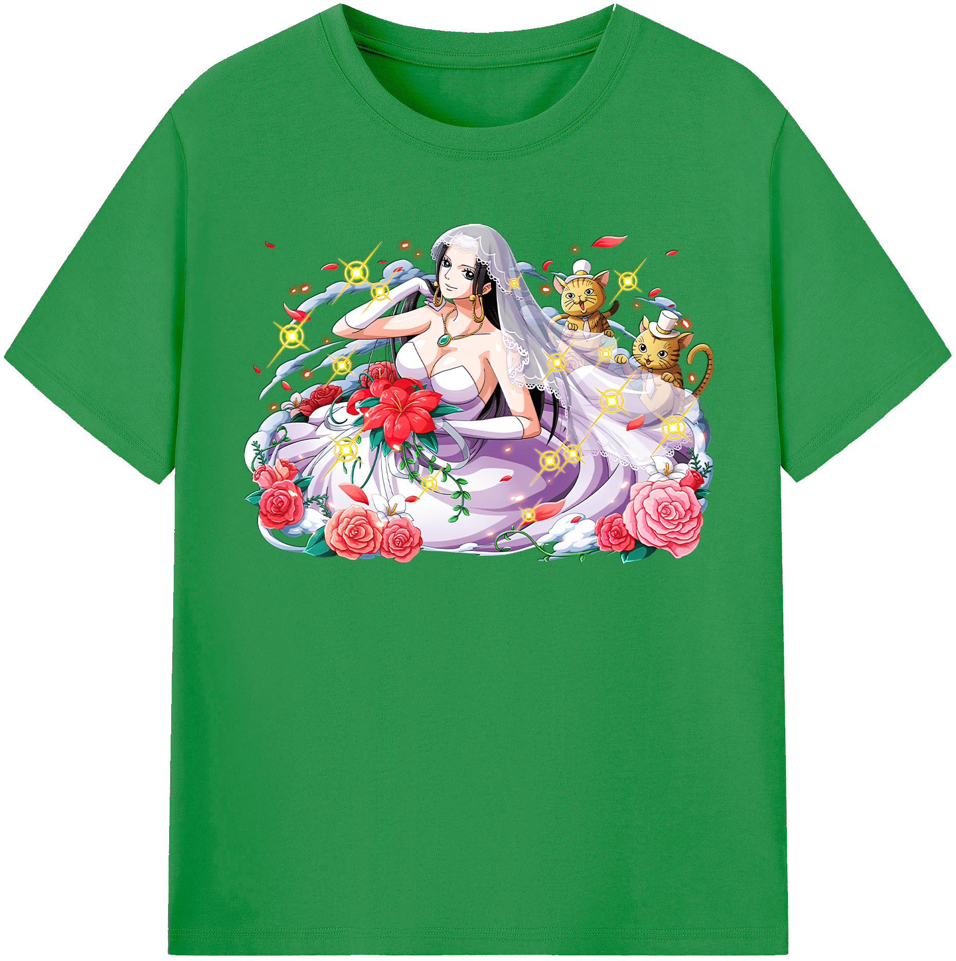 ワンピース ボア・ハンコック ONE PIECE Boa·Hancock レディースカジュアルプリントTシャツ（綿100％）