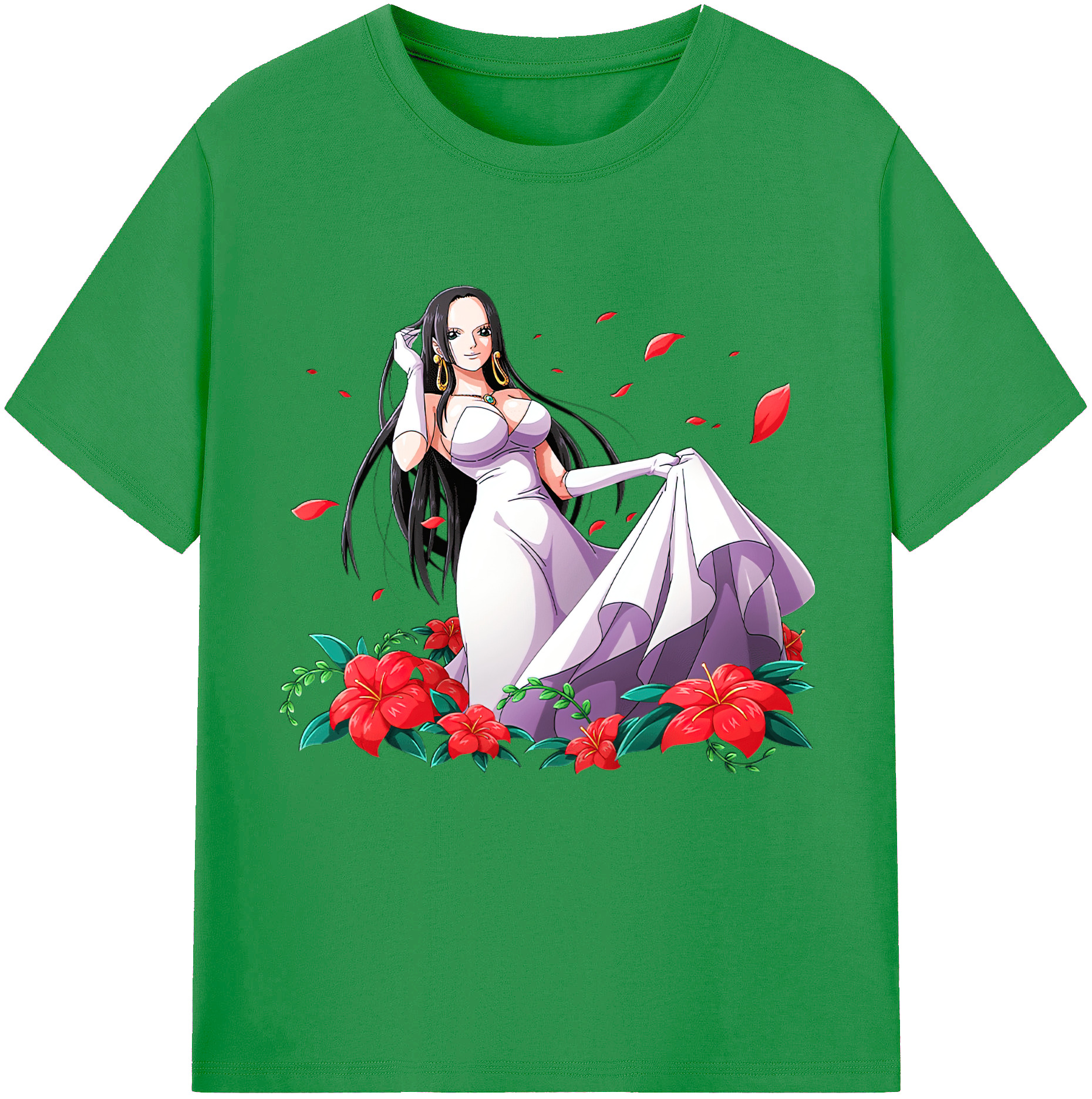 ワンピース ボア・ハンコック ONE PIECE Boa·Hancock レディースカジュアルプリントTシャツ（綿100％）