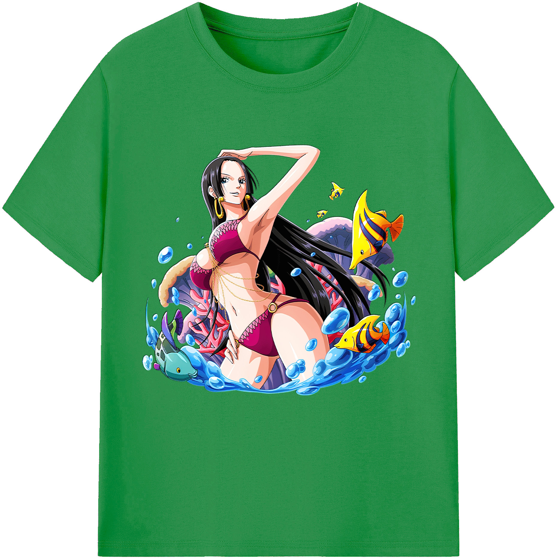 ワンピース ボア・ハンコック ONE PIECE Boa·Hancock レディースカジュアルプリントTシャツ（綿100％）