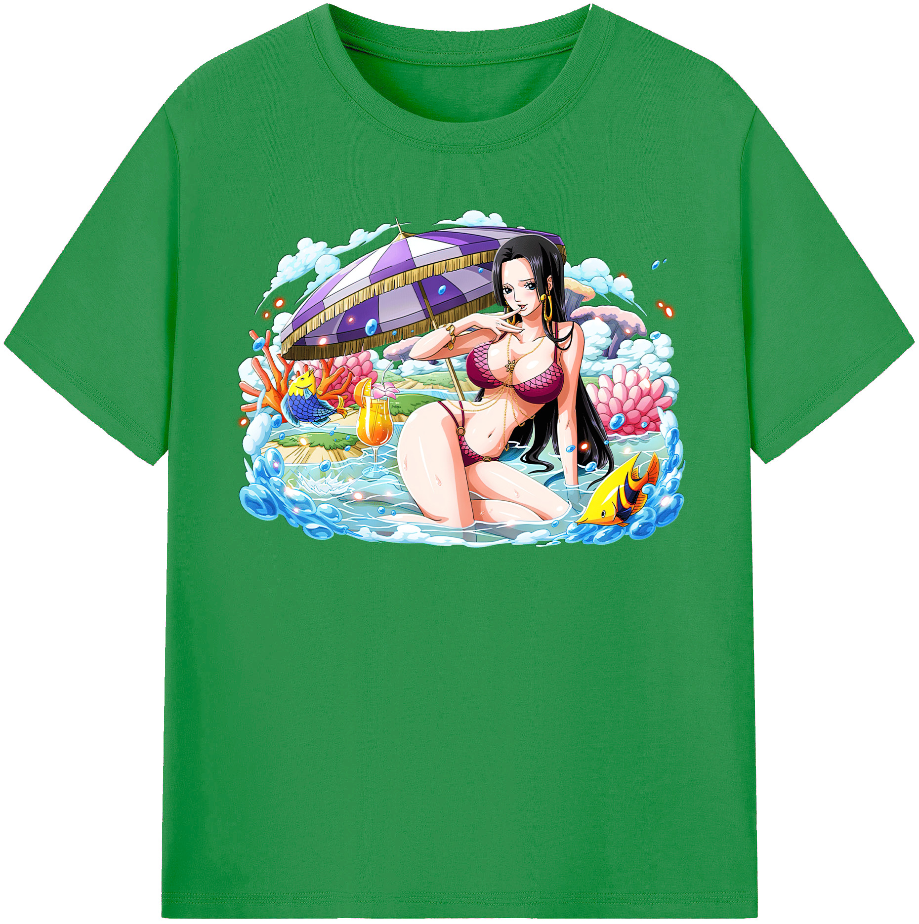 ワンピース ボア・ハンコック ONE PIECE Boa·Hancock レディースカジュアルプリントTシャツ（綿100％）