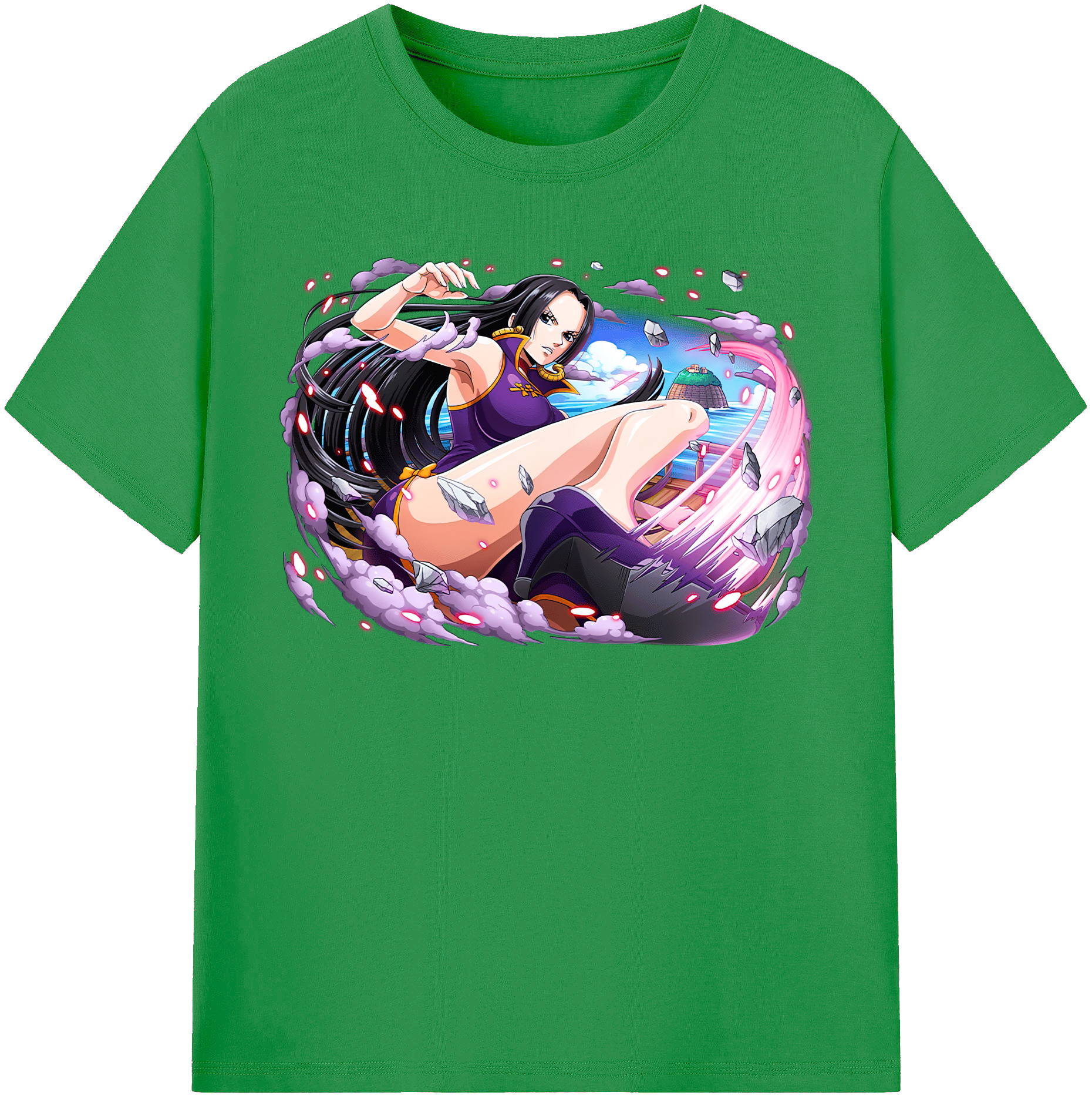 ワンピース ボア・ハンコック ONE PIECE Boa·Hancock レディースカジュアルプリントTシャツ（綿100％）