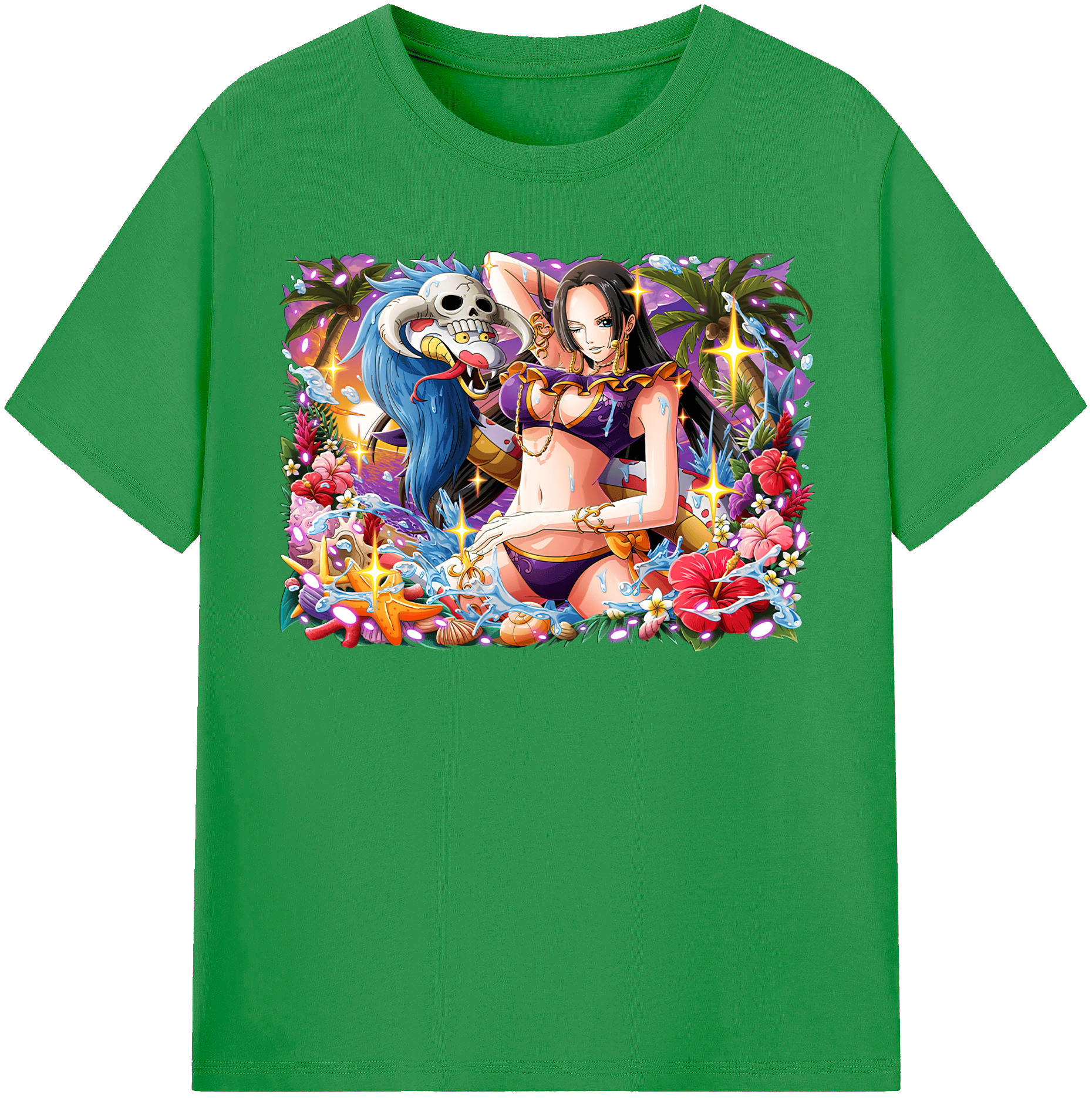 ワンピース ボア・ハンコック ONE PIECE Boa·Hancock レディースカジュアルプリントTシャツ（綿100％）