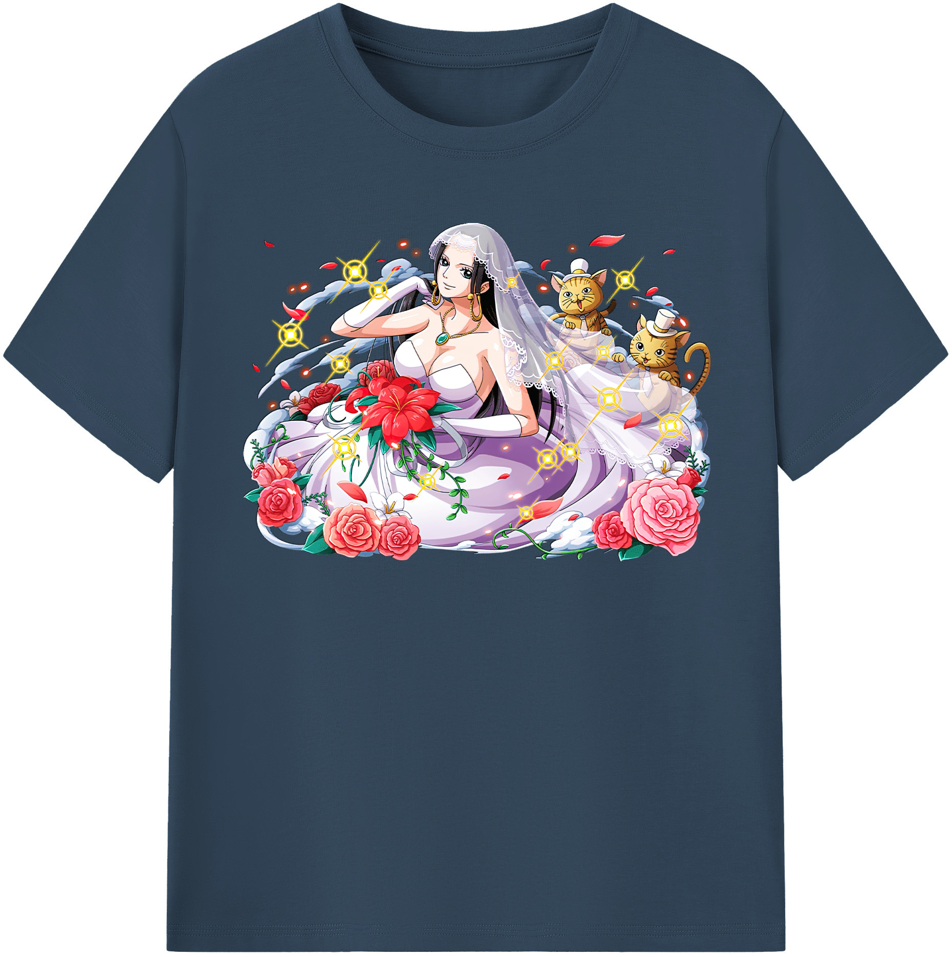 ワンピース ボア・ハンコック ONE PIECE Boa·Hancock レディースカジュアルプリントTシャツ（綿100％）