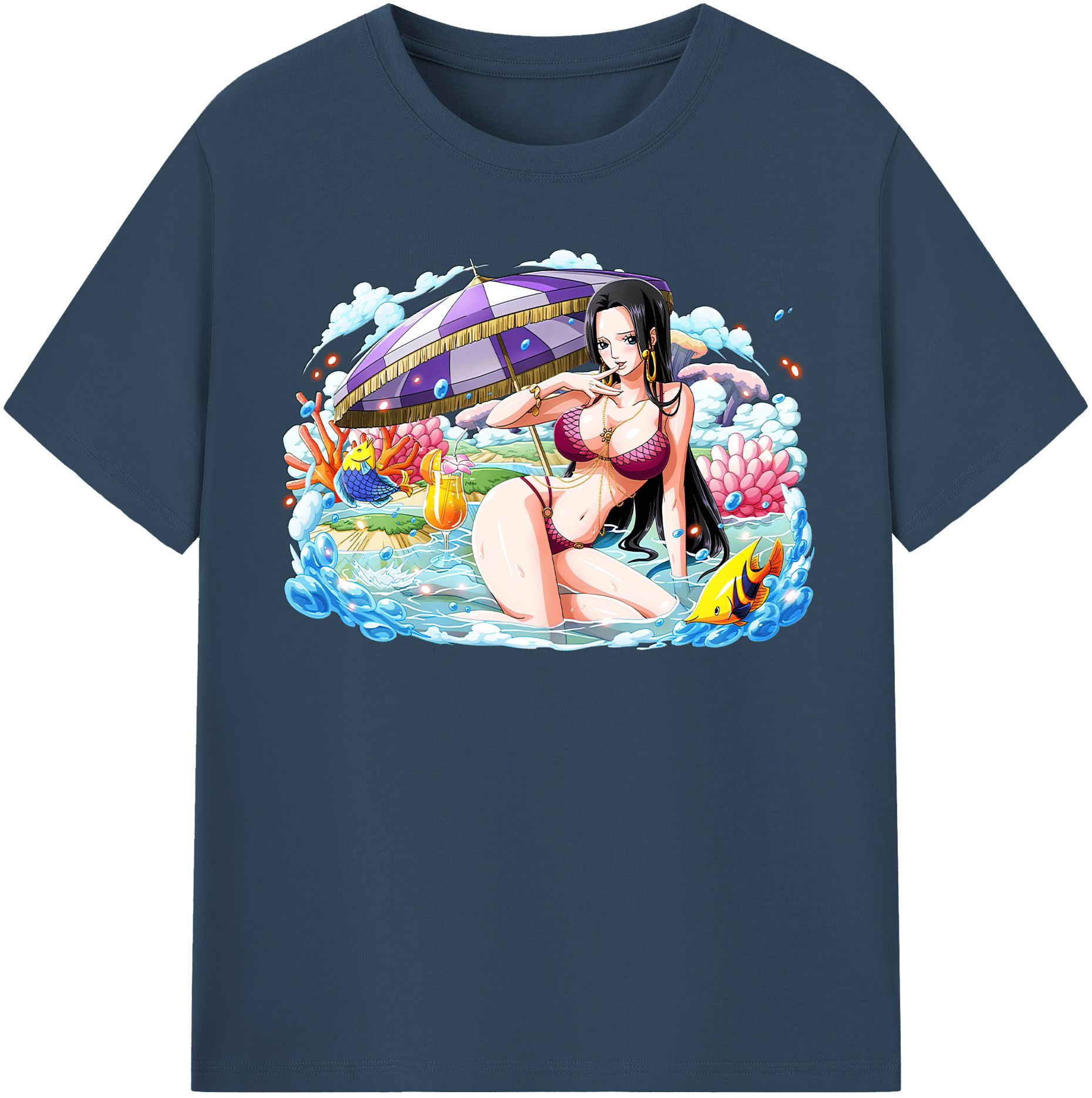 ワンピース ボア・ハンコック ONE PIECE Boa·Hancock レディースカジュアルプリントTシャツ（綿100％）
