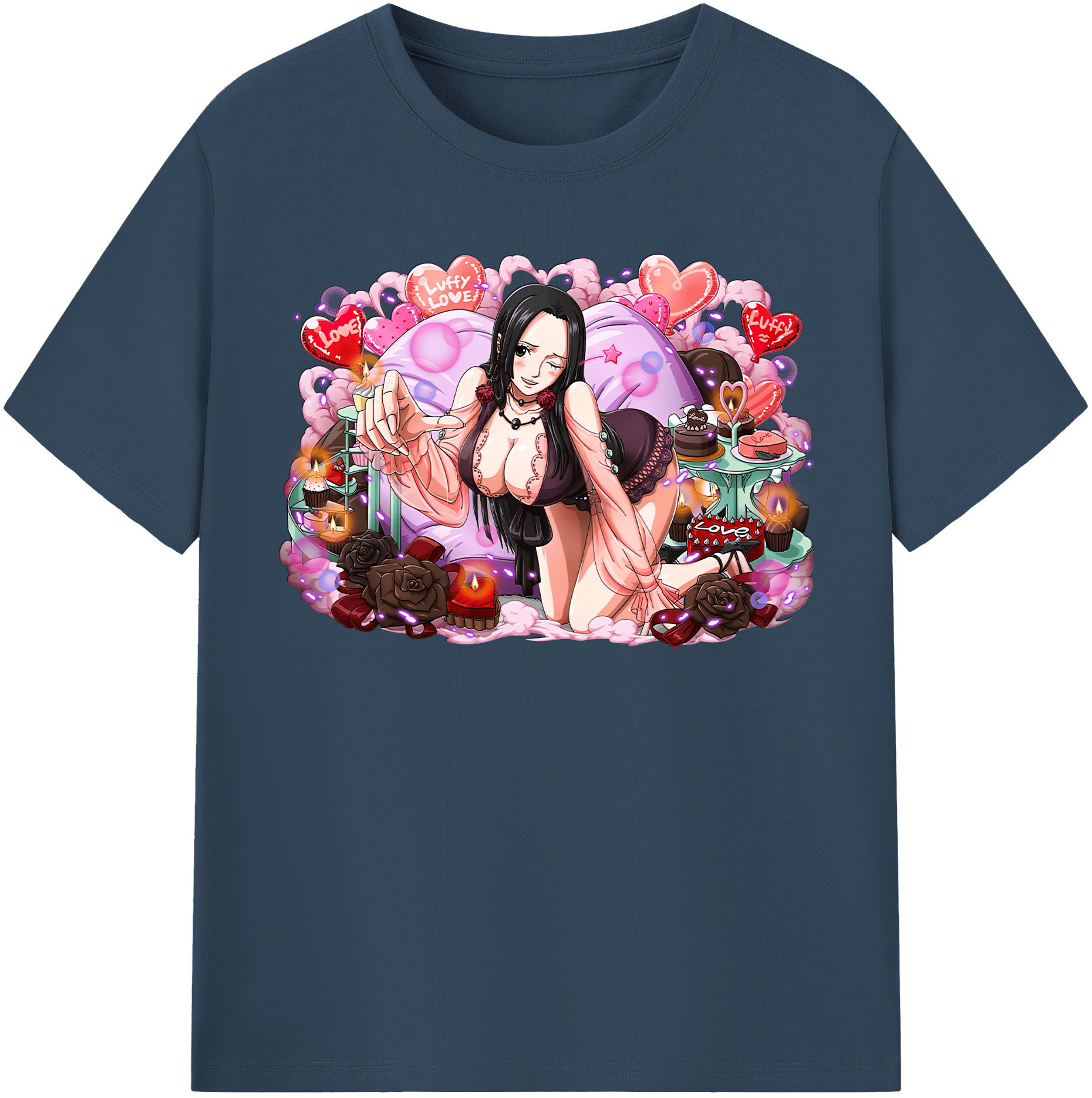 ワンピース ボア・ハンコック ONE PIECE Boa·Hancock レディースカジュアルプリントTシャツ（綿100％）