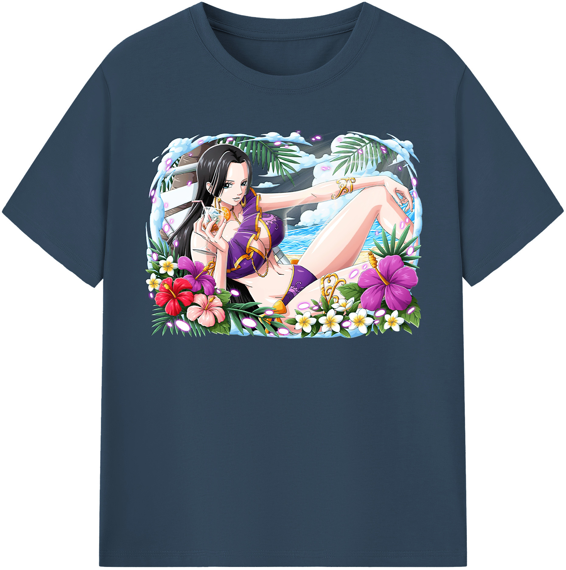ワンピース ボア・ハンコック ONE PIECE Boa·Hancock レディースカジュアルプリントTシャツ（綿100％）