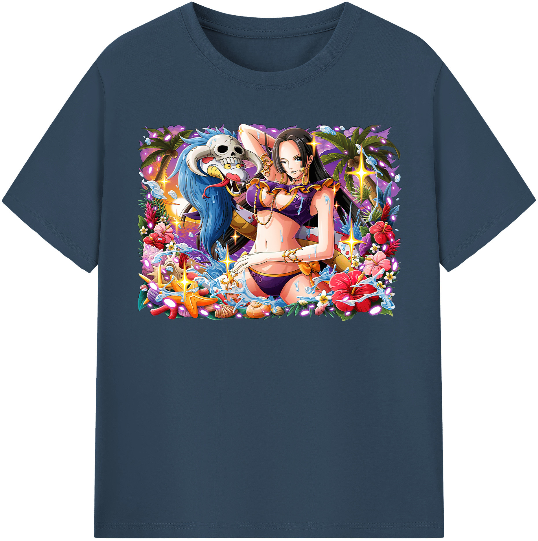 ワンピース ボア・ハンコック ONE PIECE Boa·Hancock レディースカジュアルプリントTシャツ（綿100％）