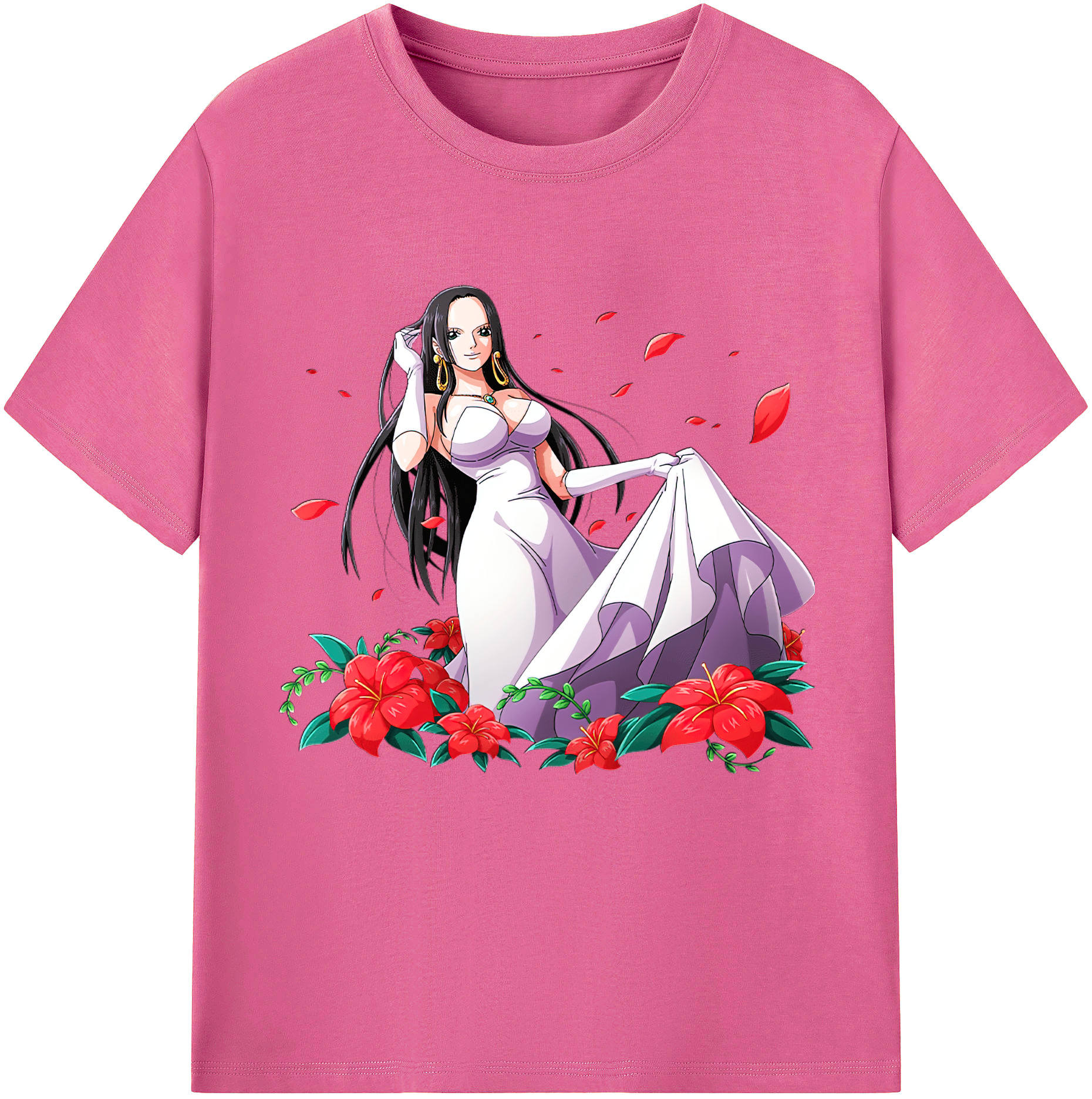 ワンピース ボア・ハンコック ONE PIECE Boa·Hancock レディースカジュアルプリントTシャツ（綿100％）