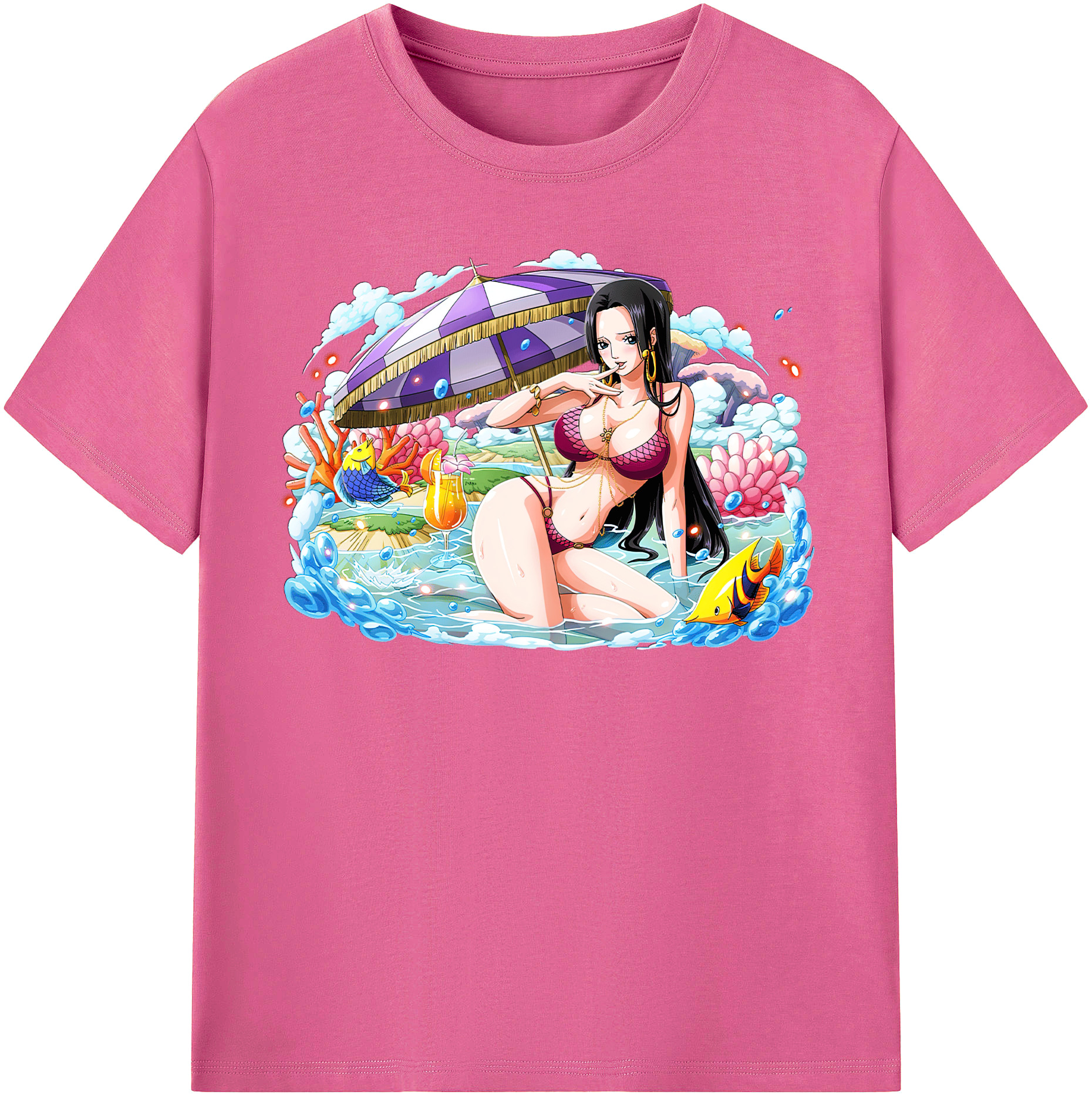 ワンピース ボア・ハンコック ONE PIECE Boa·Hancock レディースカジュアルプリントTシャツ（綿100％）