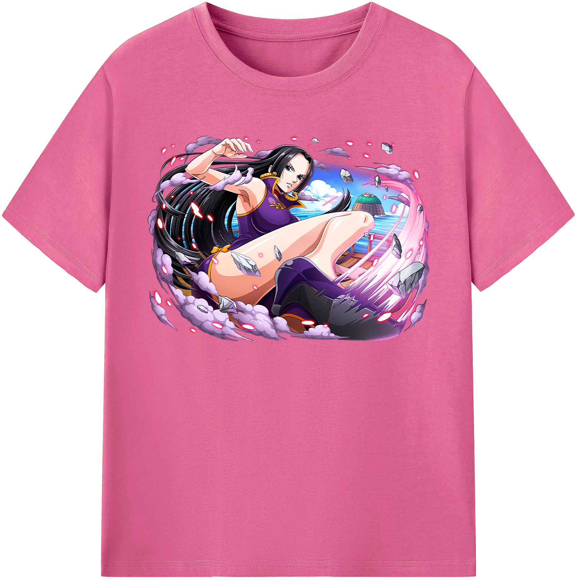 ワンピース ボア・ハンコック ONE PIECE Boa·Hancock レディースカジュアルプリントTシャツ（綿100％）