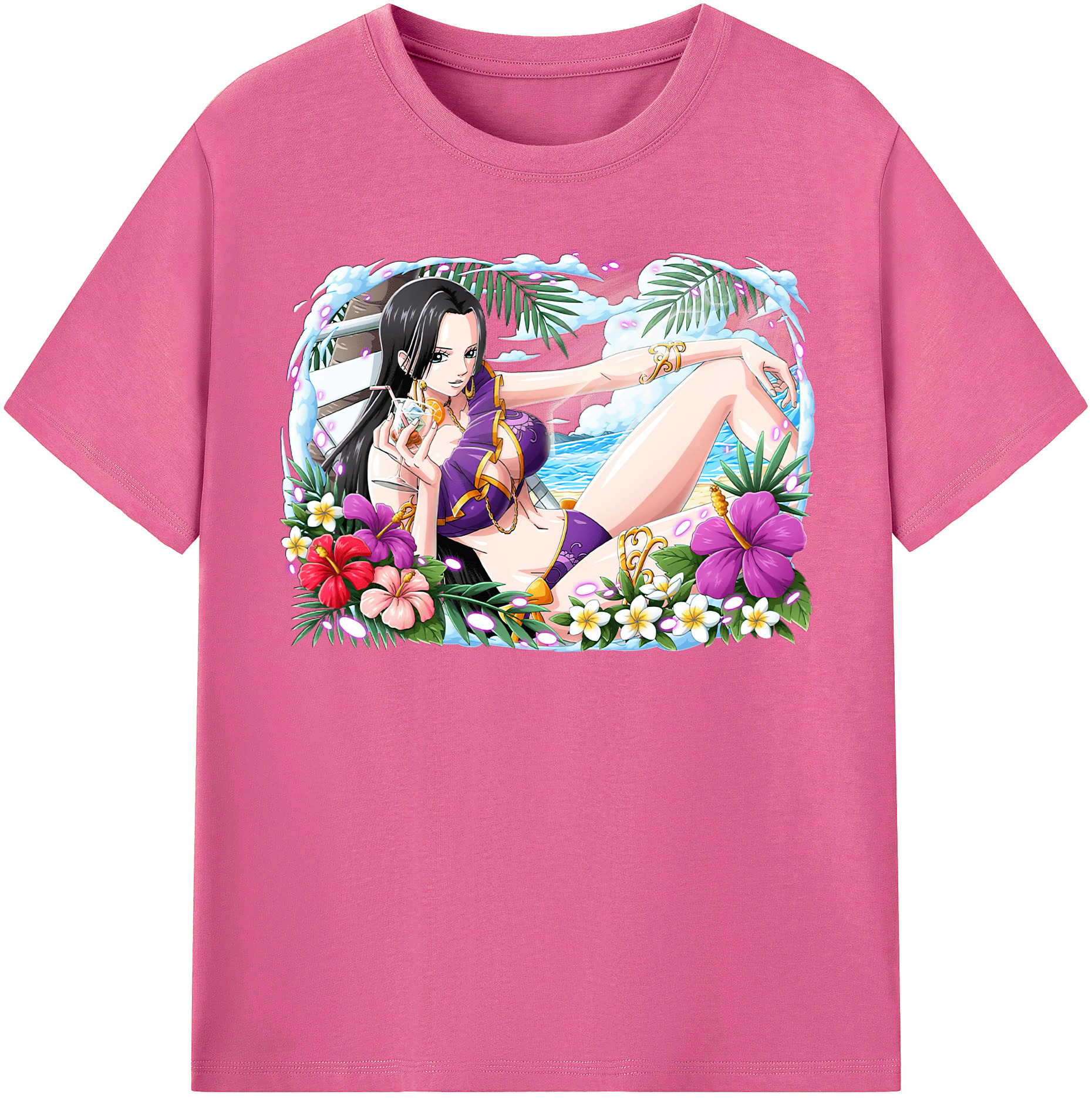 ワンピース ボア・ハンコック ONE PIECE Boa·Hancock レディースカジュアルプリントTシャツ（綿100％）