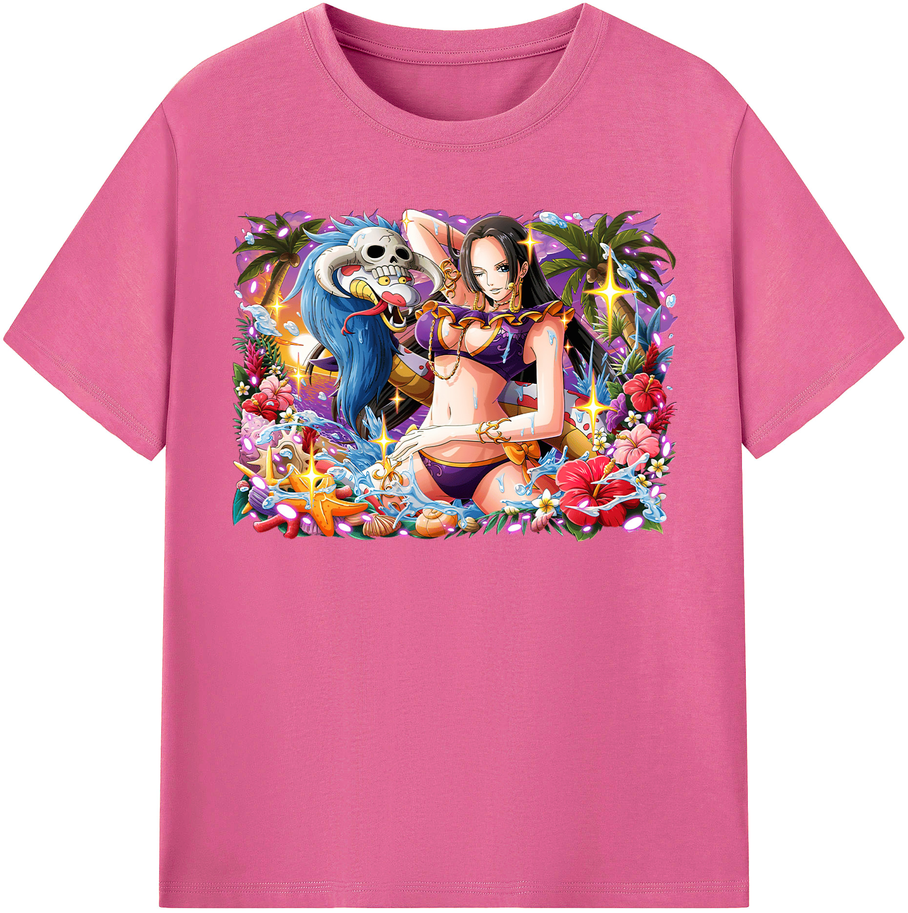 ワンピース ボア・ハンコック ONE PIECE Boa·Hancock レディースカジュアルプリントTシャツ（綿100％）