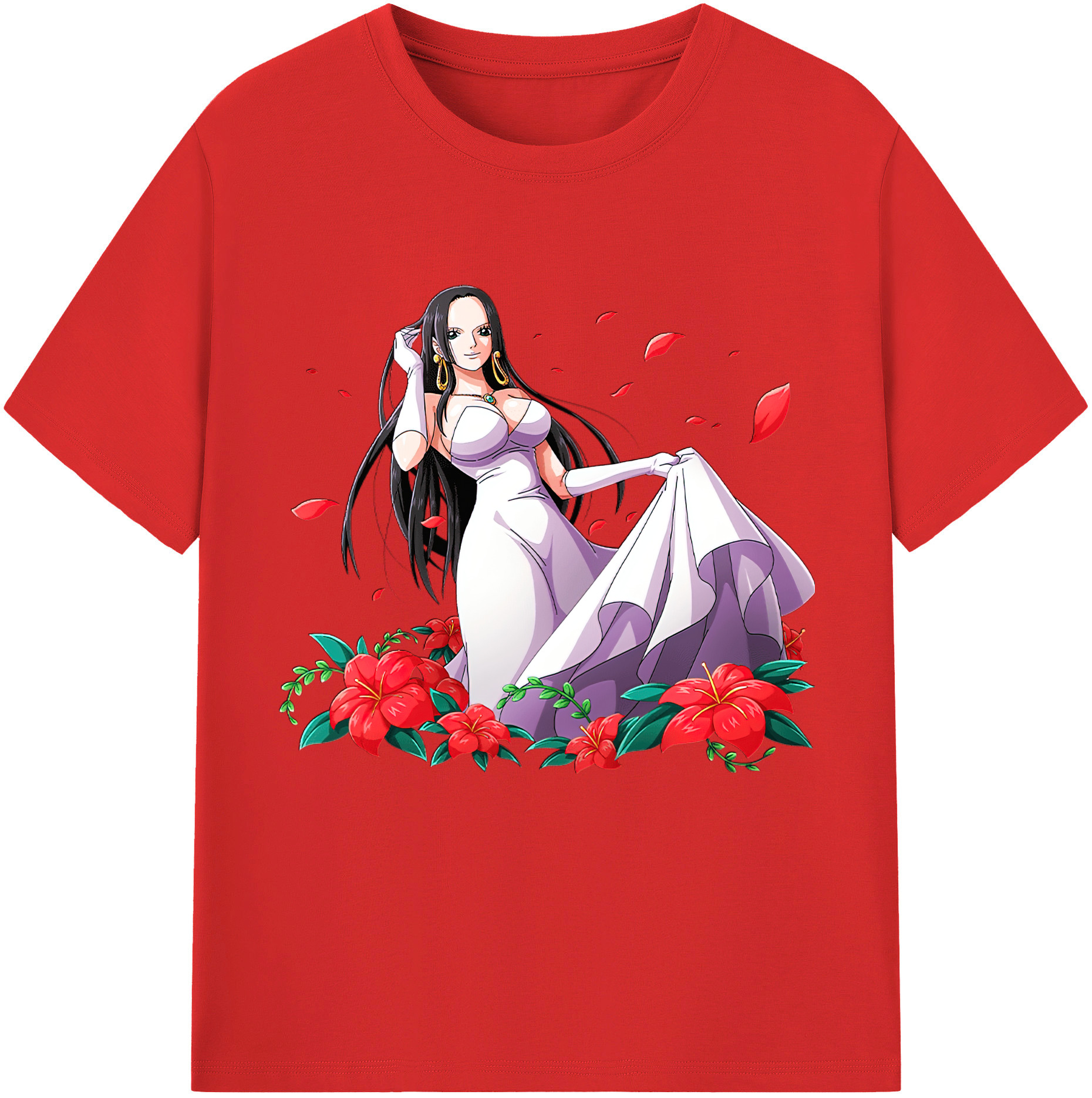 ワンピース ボア・ハンコック ONE PIECE Boa·Hancock レディースカジュアルプリントTシャツ（綿100％）
