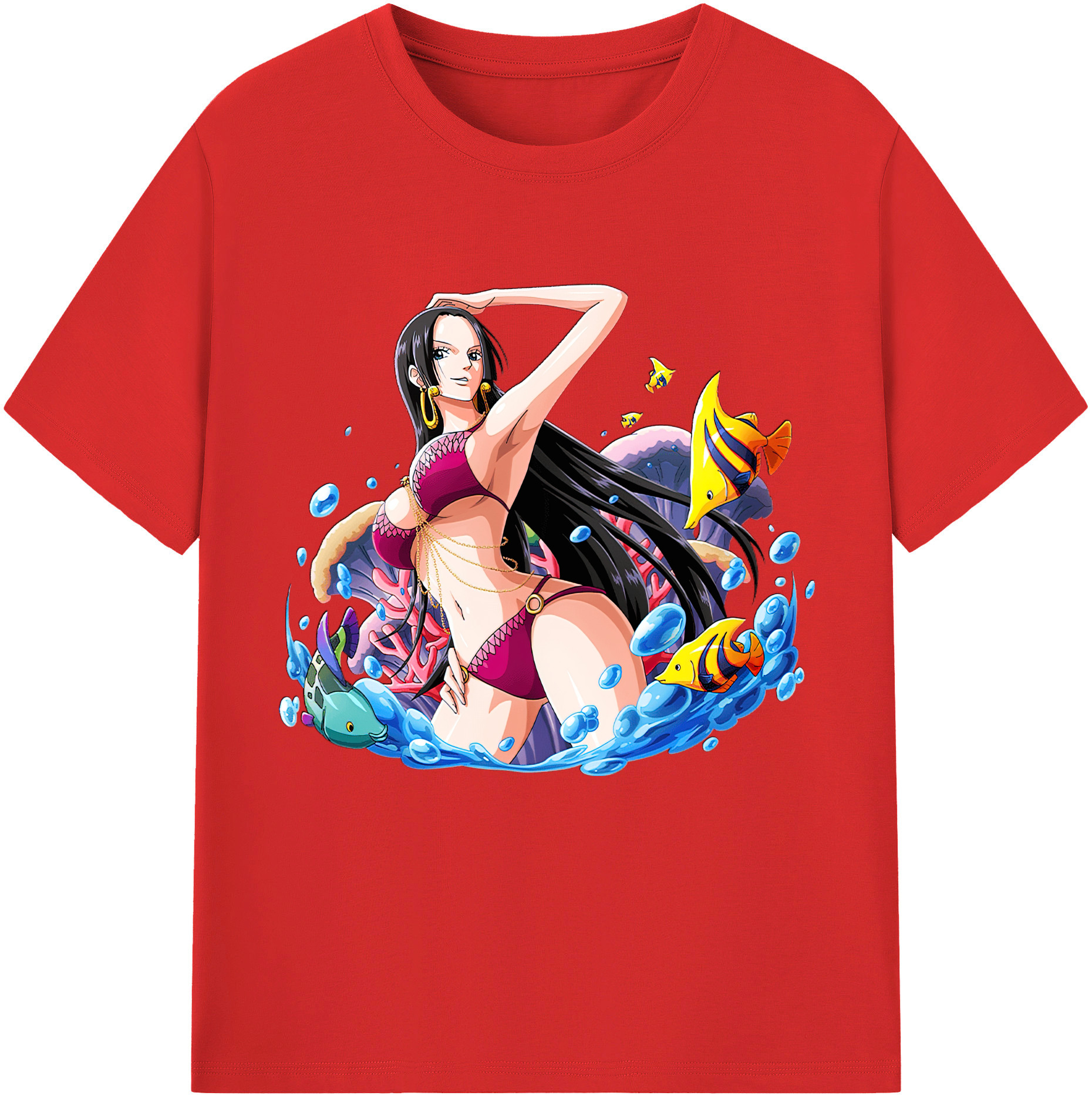ワンピース ボア・ハンコック ONE PIECE Boa·Hancock レディースカジュアルプリントTシャツ（綿100％）