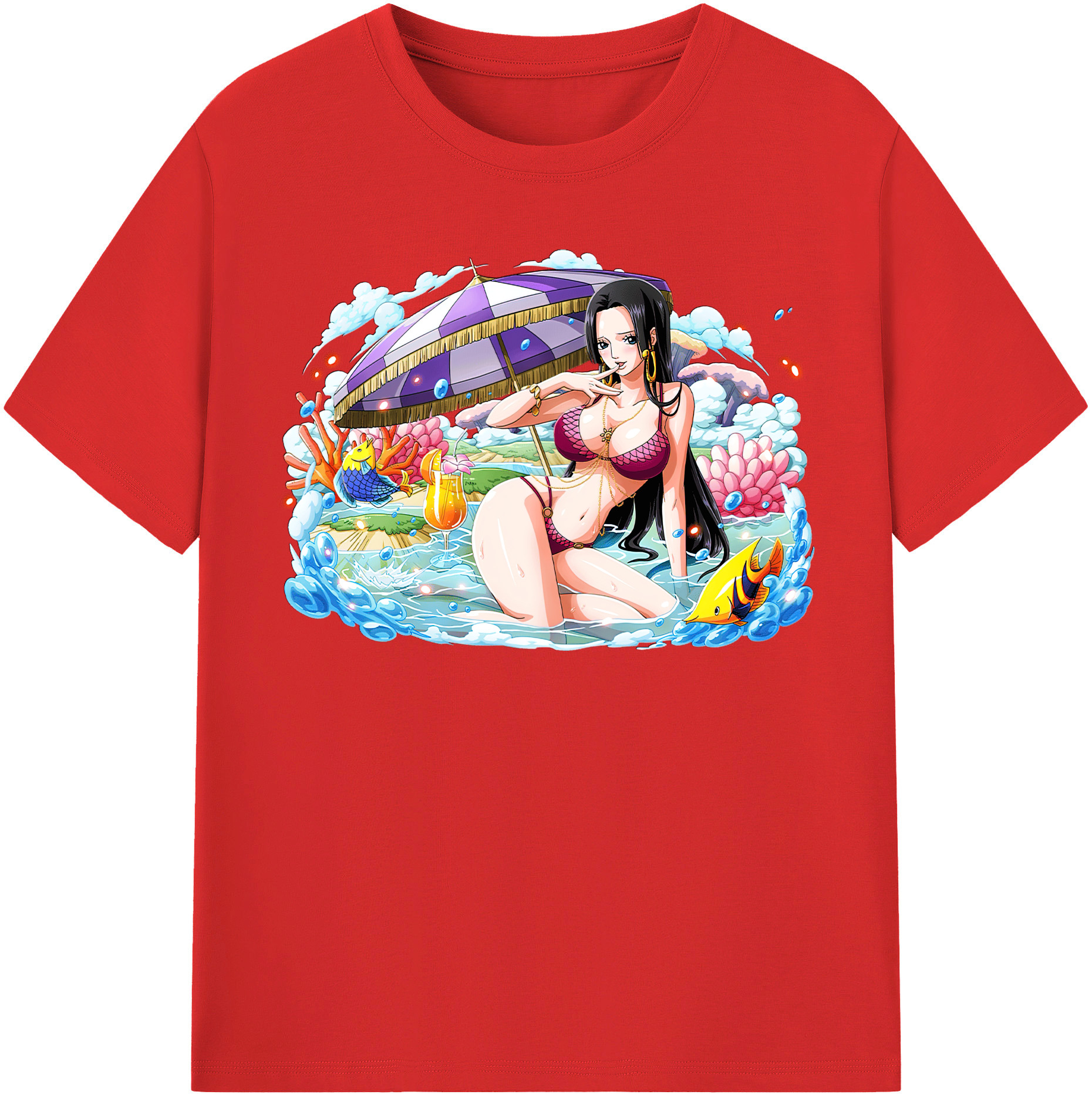 ワンピース ボア・ハンコック ONE PIECE Boa·Hancock レディースカジュアルプリントTシャツ（綿100％）