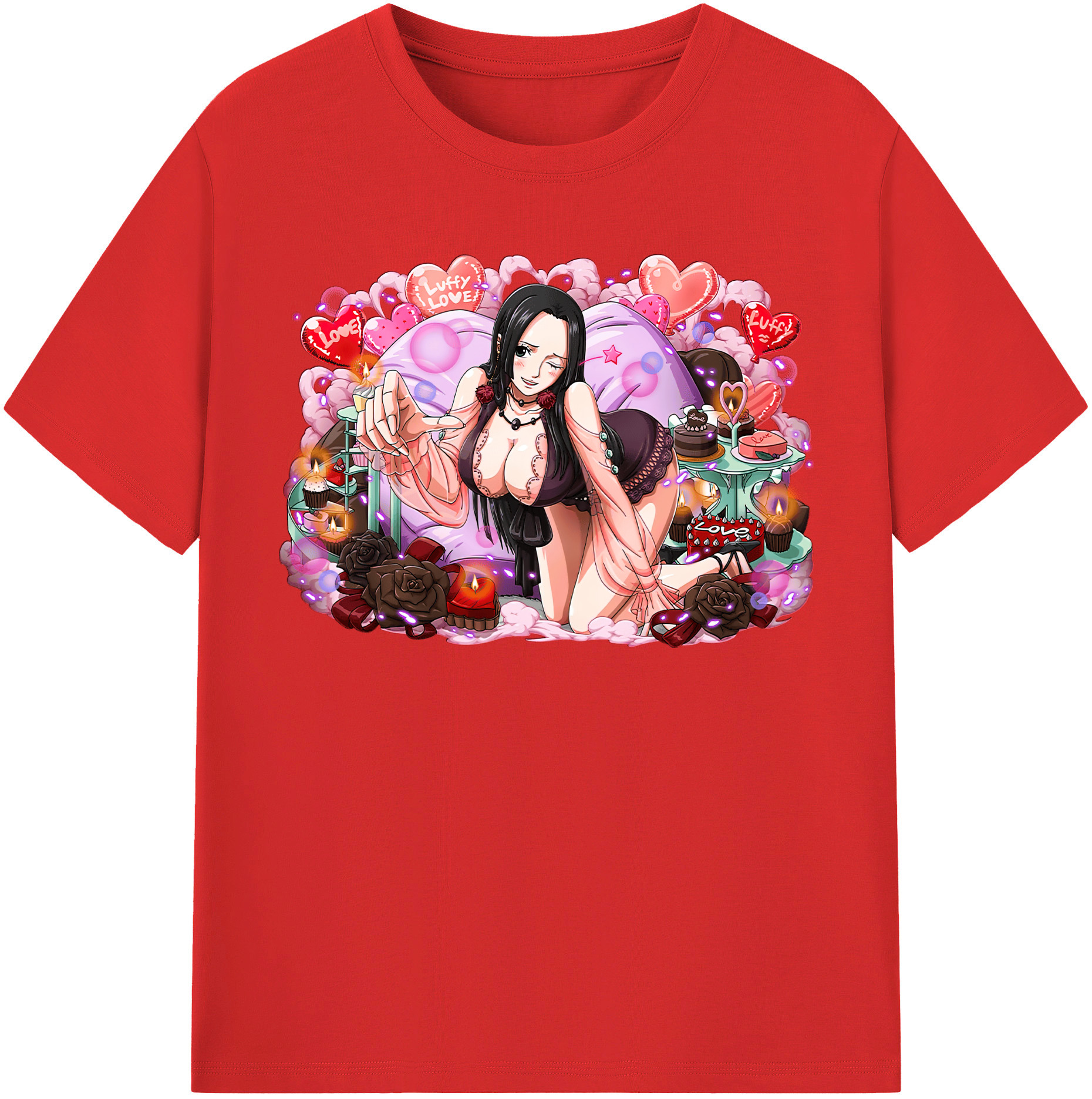 ワンピース ボア・ハンコック ONE PIECE Boa·Hancock レディースカジュアルプリントTシャツ（綿100％）