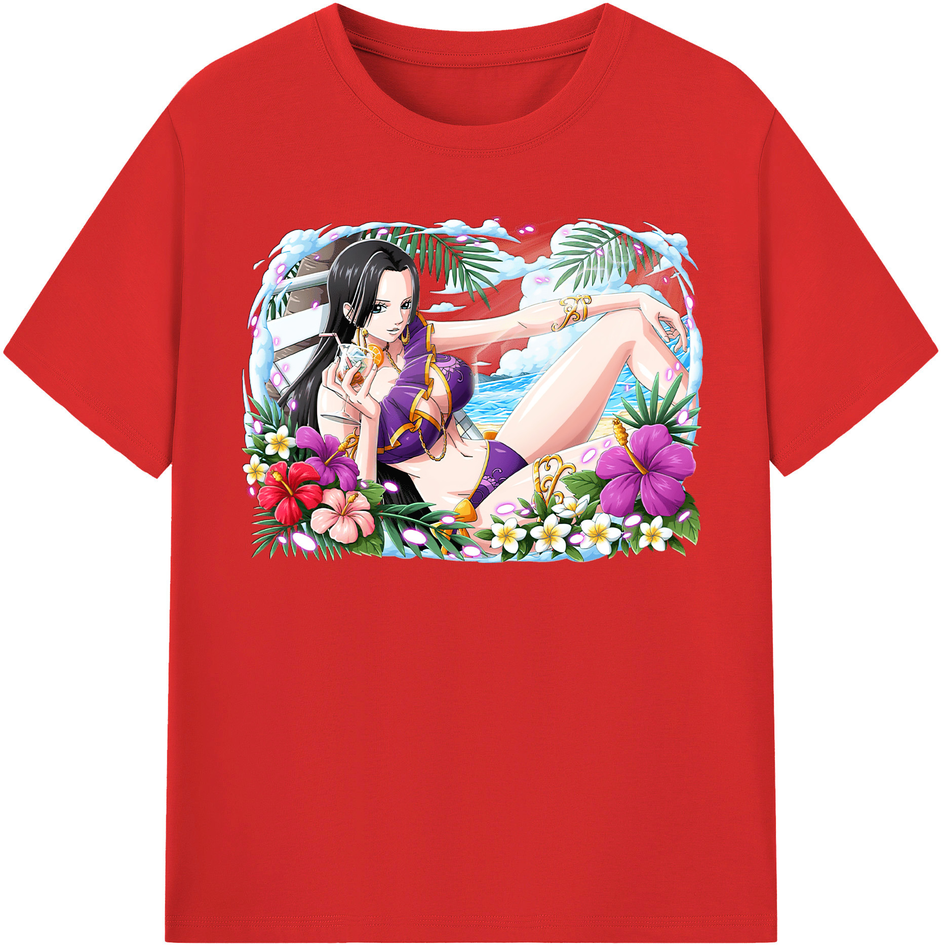 ワンピース ボア・ハンコック ONE PIECE Boa·Hancock レディースカジュアルプリントTシャツ（綿100％）