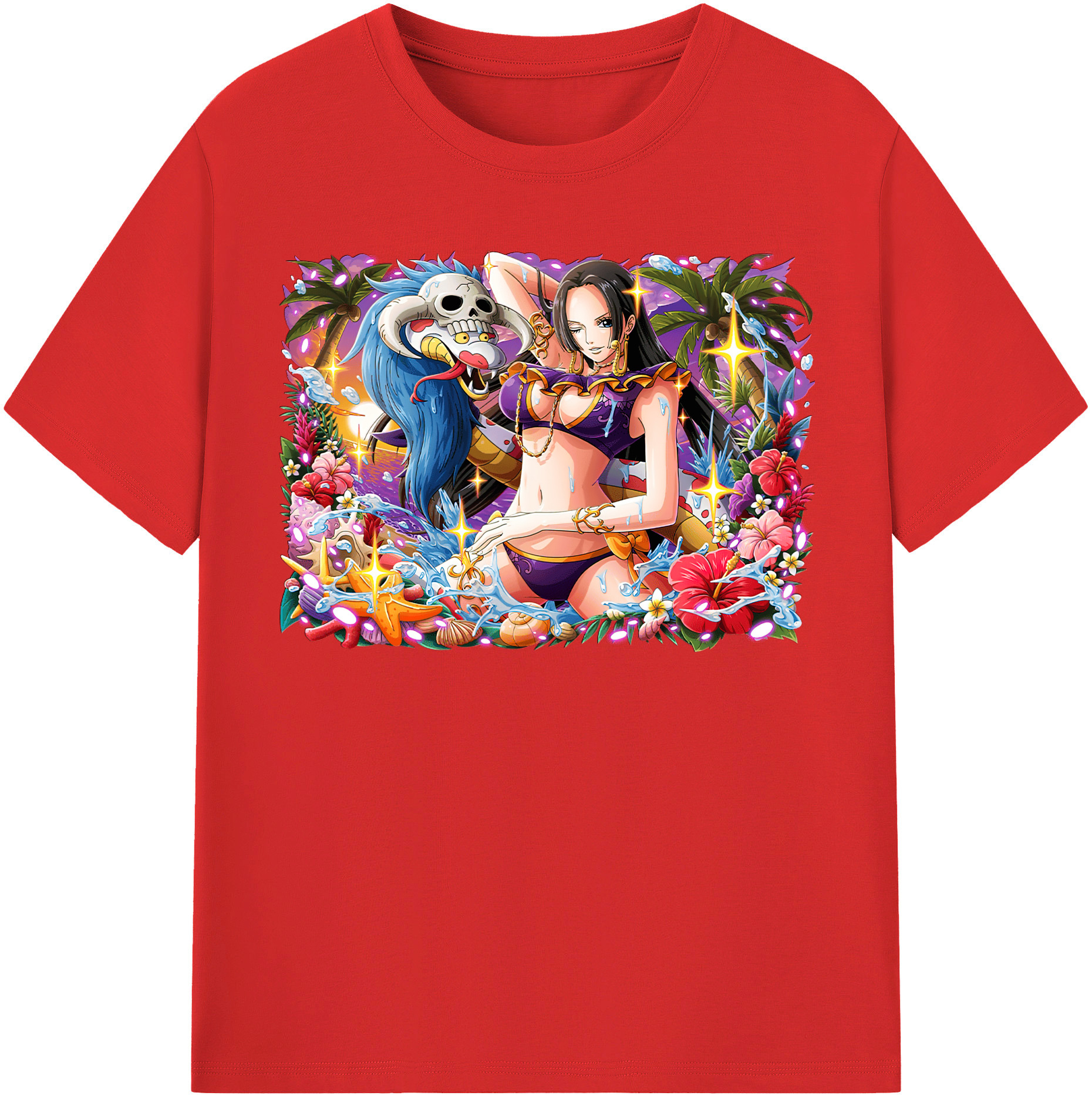 ワンピース ボア・ハンコック ONE PIECE Boa·Hancock レディースカジュアルプリントTシャツ（綿100％）