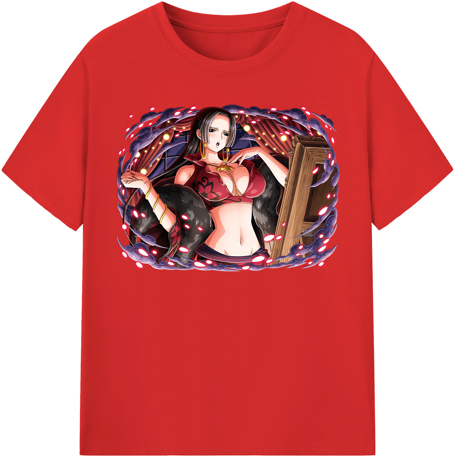 （画像用） ワンピース ボア・ハンコック ONE PIECE Boa·Hancock レディースカジュアルプリントTシャツ（綿100％）