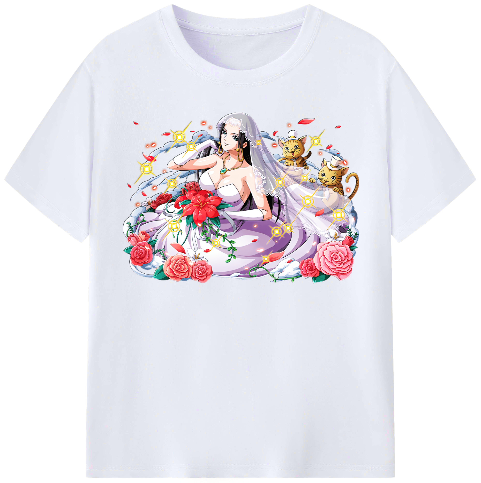 （画像用） ワンピース ボア・ハンコック ONE PIECE Boa·Hancock レディースカジュアルプリントTシャツ（綿100％）