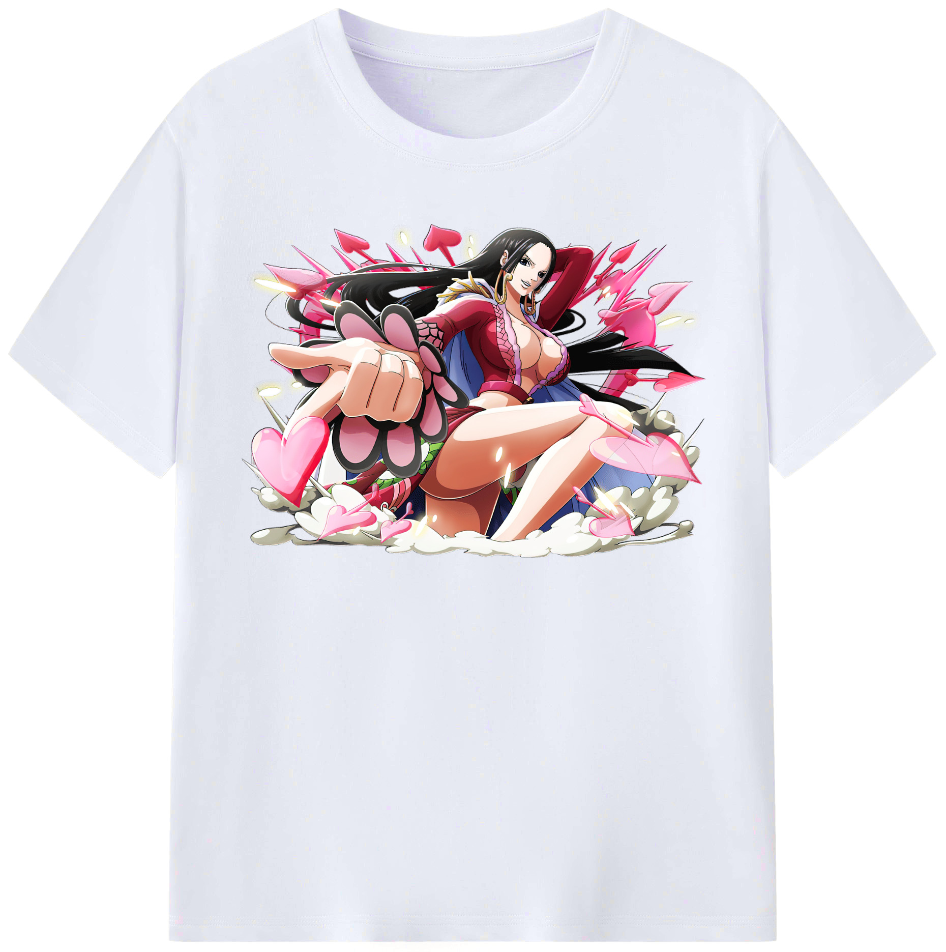 （画像用） ワンピース ボア・ハンコック ONE PIECE Boa·Hancock レディースカジュアルプリントTシャツ（綿100％）