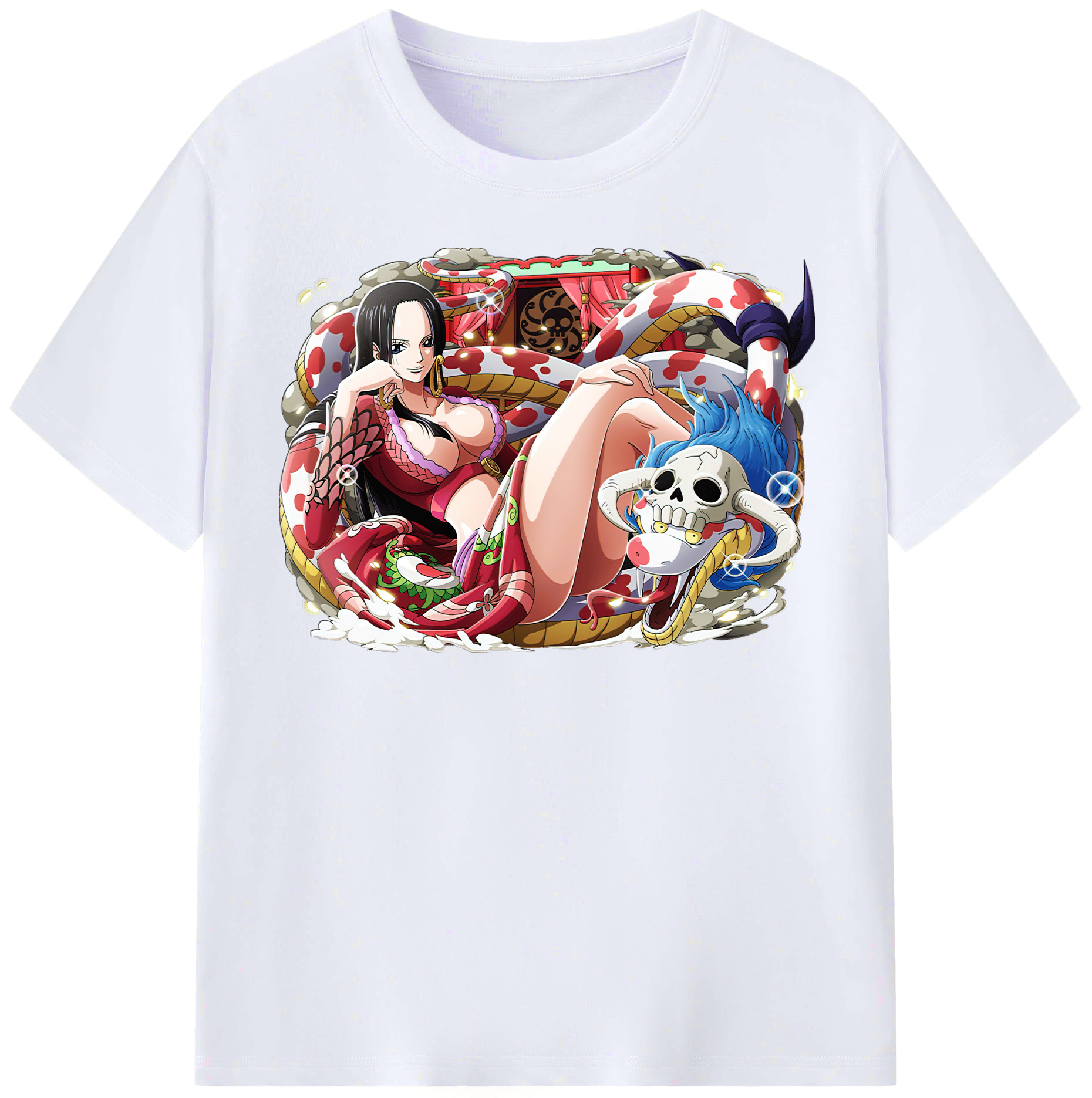 （画像用） ワンピース ボア・ハンコック ONE PIECE Boa·Hancock レディースカジュアルプリントTシャツ（綿100％）