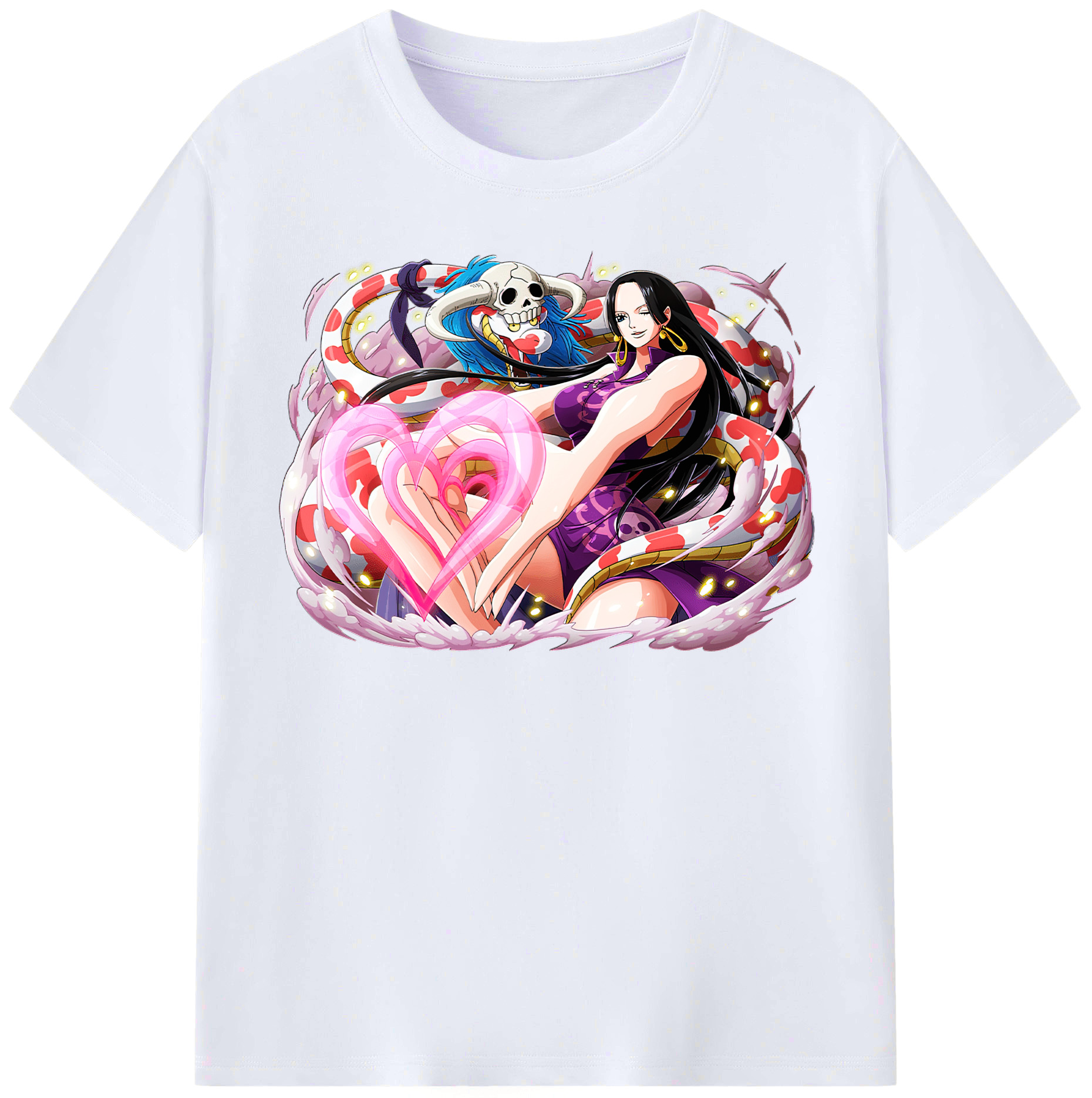 （画像用） ワンピース ボア・ハンコック ONE PIECE Boa·Hancock レディースカジュアルプリントTシャツ（綿100％）