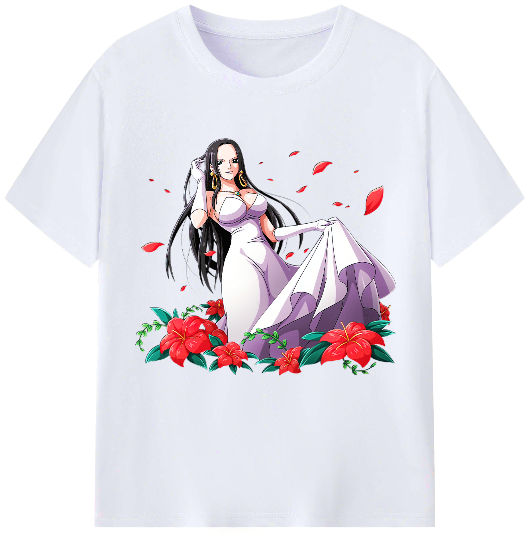 （画像用） ワンピース ボア・ハンコック ONE PIECE Boa·Hancock レディースカジュアルプリントTシャツ（綿100％）
