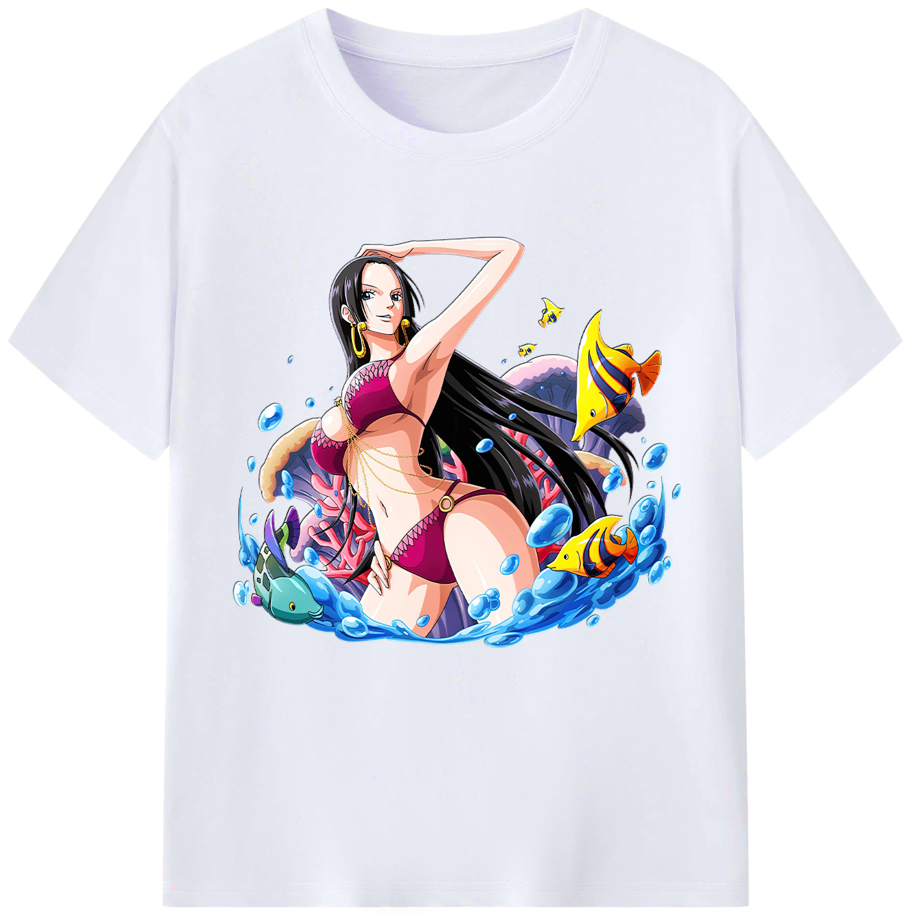 ワンピース ボア・ハンコック ONE PIECE Boa·Hancock レディースカジュアルプリントTシャツ（綿100％）