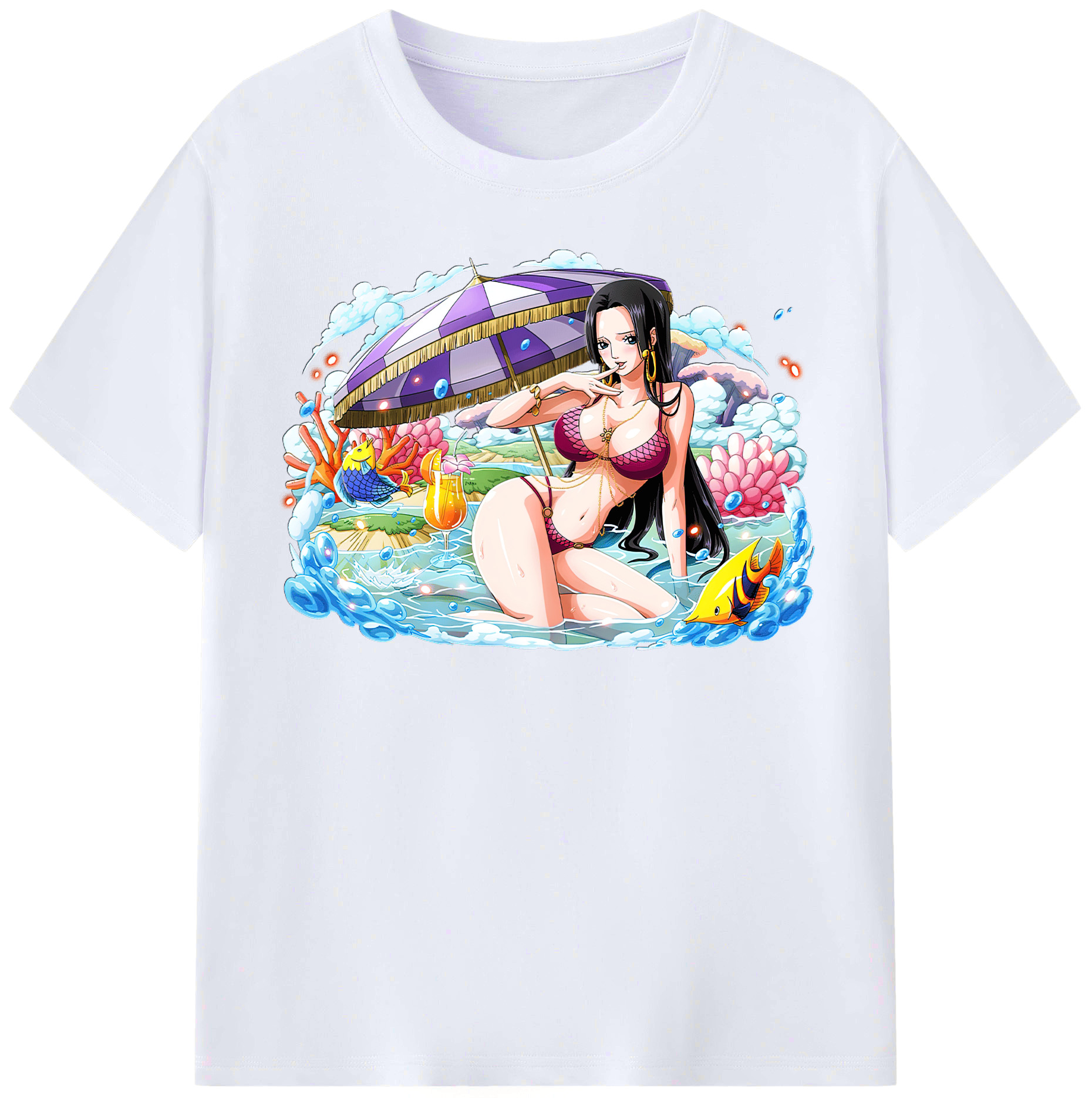 ワンピース ボア・ハンコック ONE PIECE Boa·Hancock レディースカジュアルプリントTシャツ（綿100％）