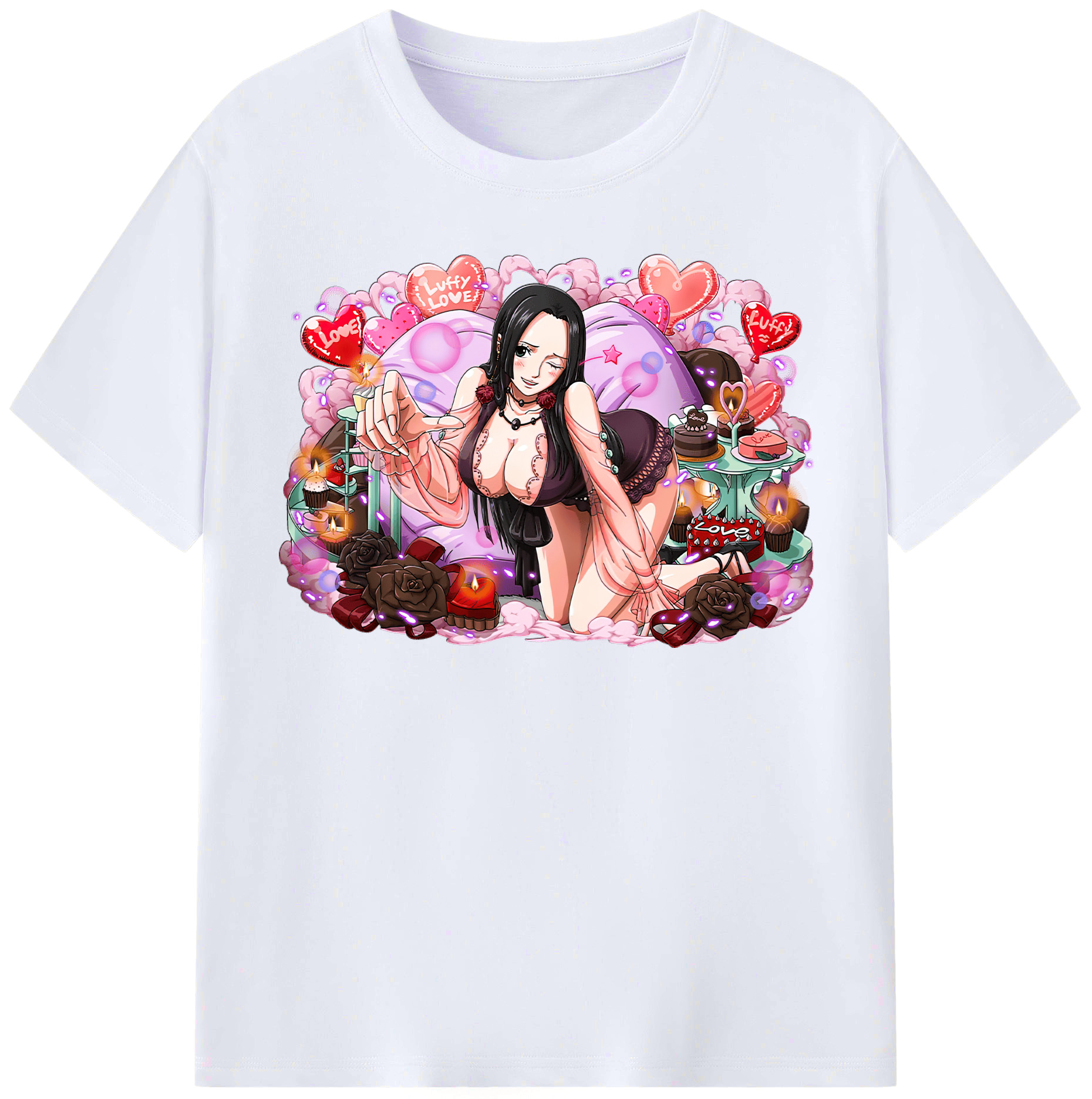 ワンピース ボア・ハンコック ONE PIECE Boa·Hancock レディースカジュアルプリントTシャツ（綿100％）