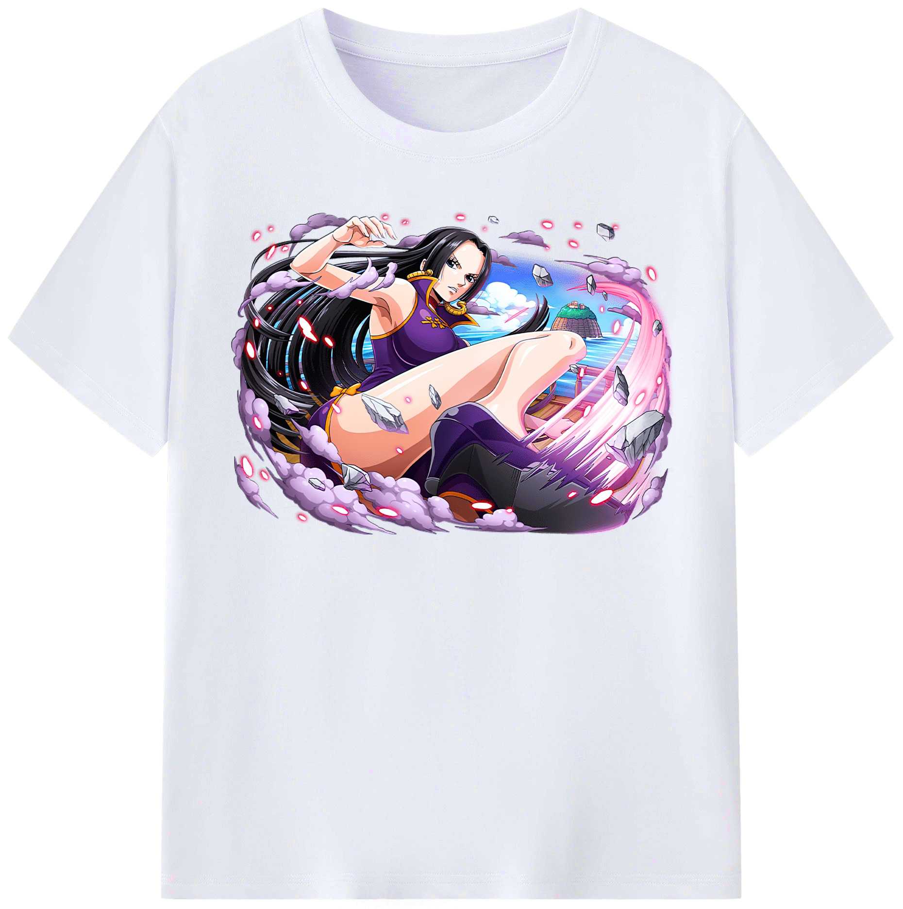 ワンピース ボア・ハンコック ONE PIECE Boa·Hancock レディースカジュアルプリントTシャツ（綿100％）