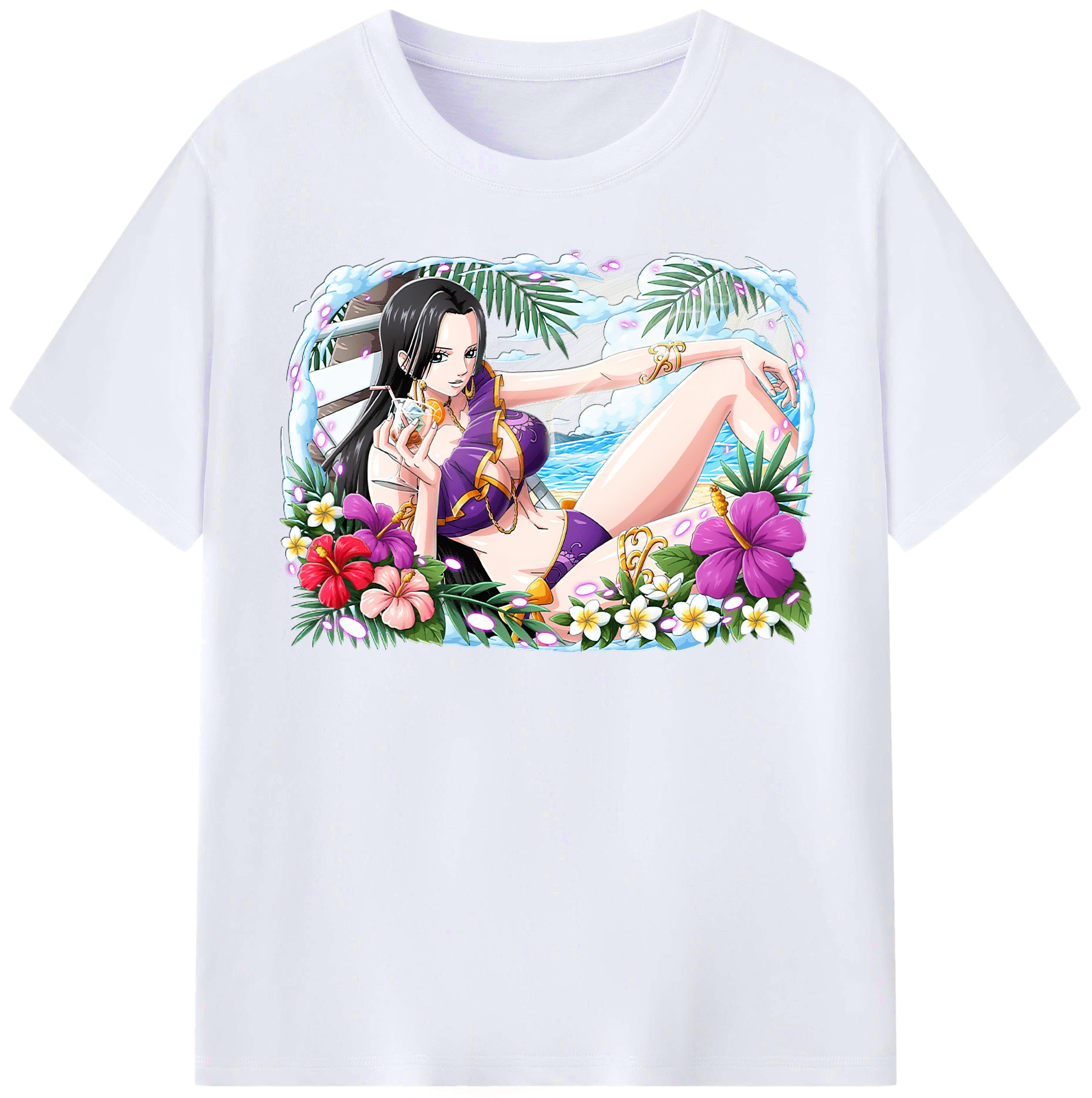 ワンピース ボア・ハンコック ONE PIECE Boa·Hancock レディースカジュアルプリントTシャツ（綿100％）