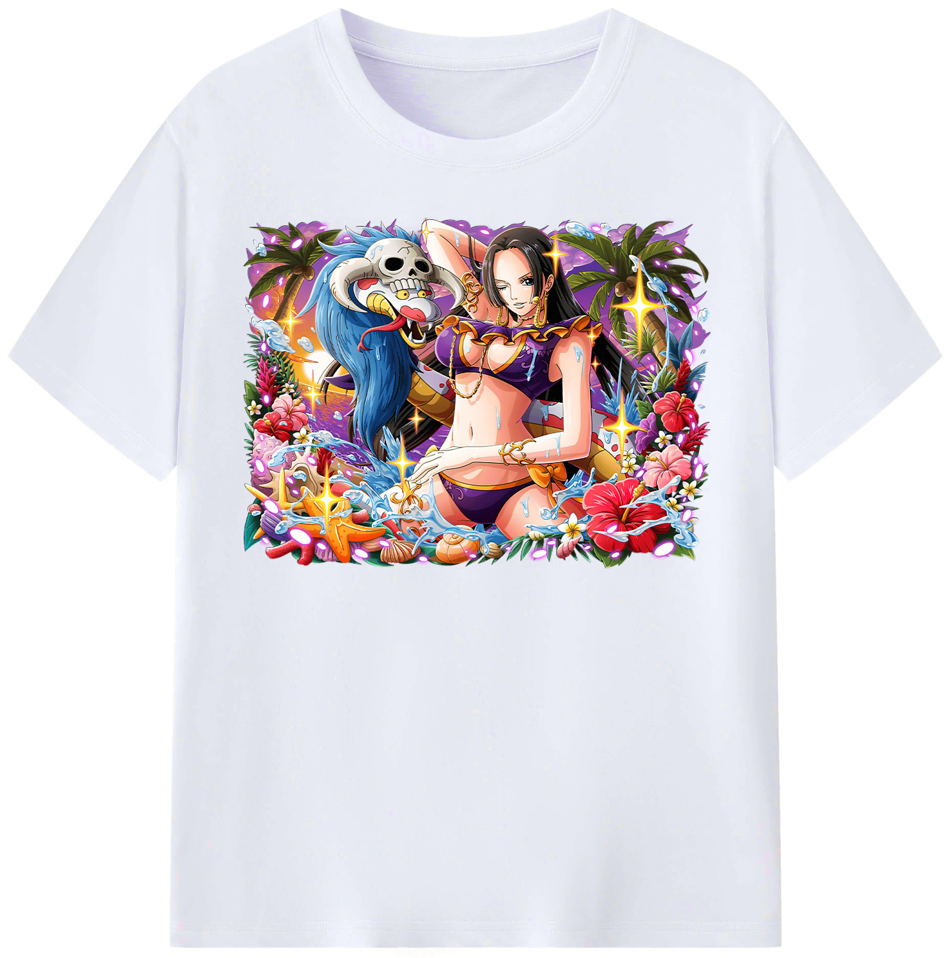 ワンピース ボア・ハンコック ONE PIECE Boa·Hancock レディースカジュアルプリントTシャツ（綿100％）