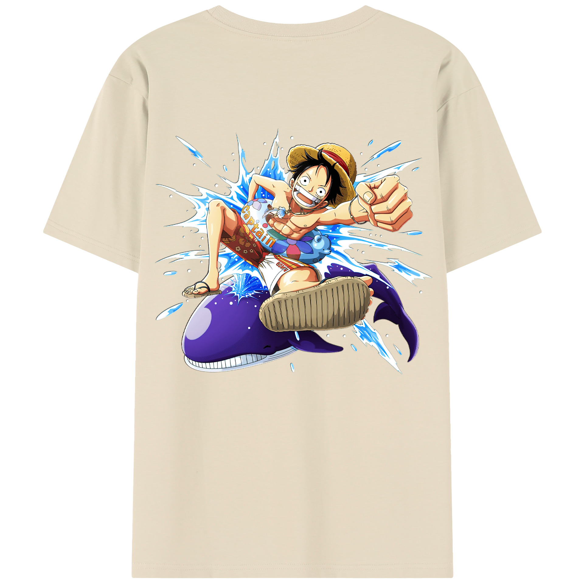 ワンピース モンキー・D・ルフィ ONE PIECE Monkey D. Luffy 綿100％半袖Tシャツ（背面プリント）