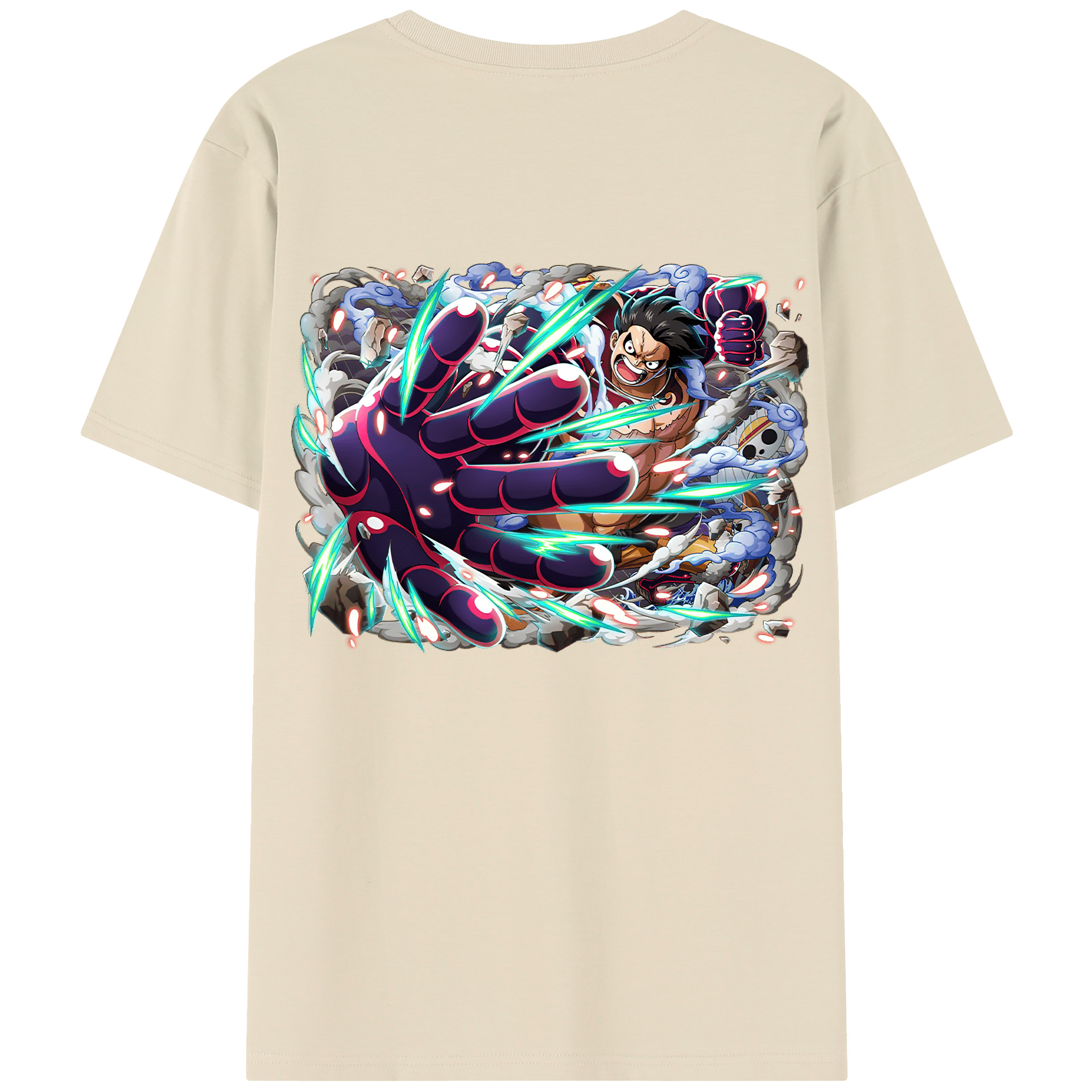 ワンピース モンキー・D・ルフィ ONE PIECE Monkey D. Luffy 綿100％半袖Tシャツ（背面プリント）