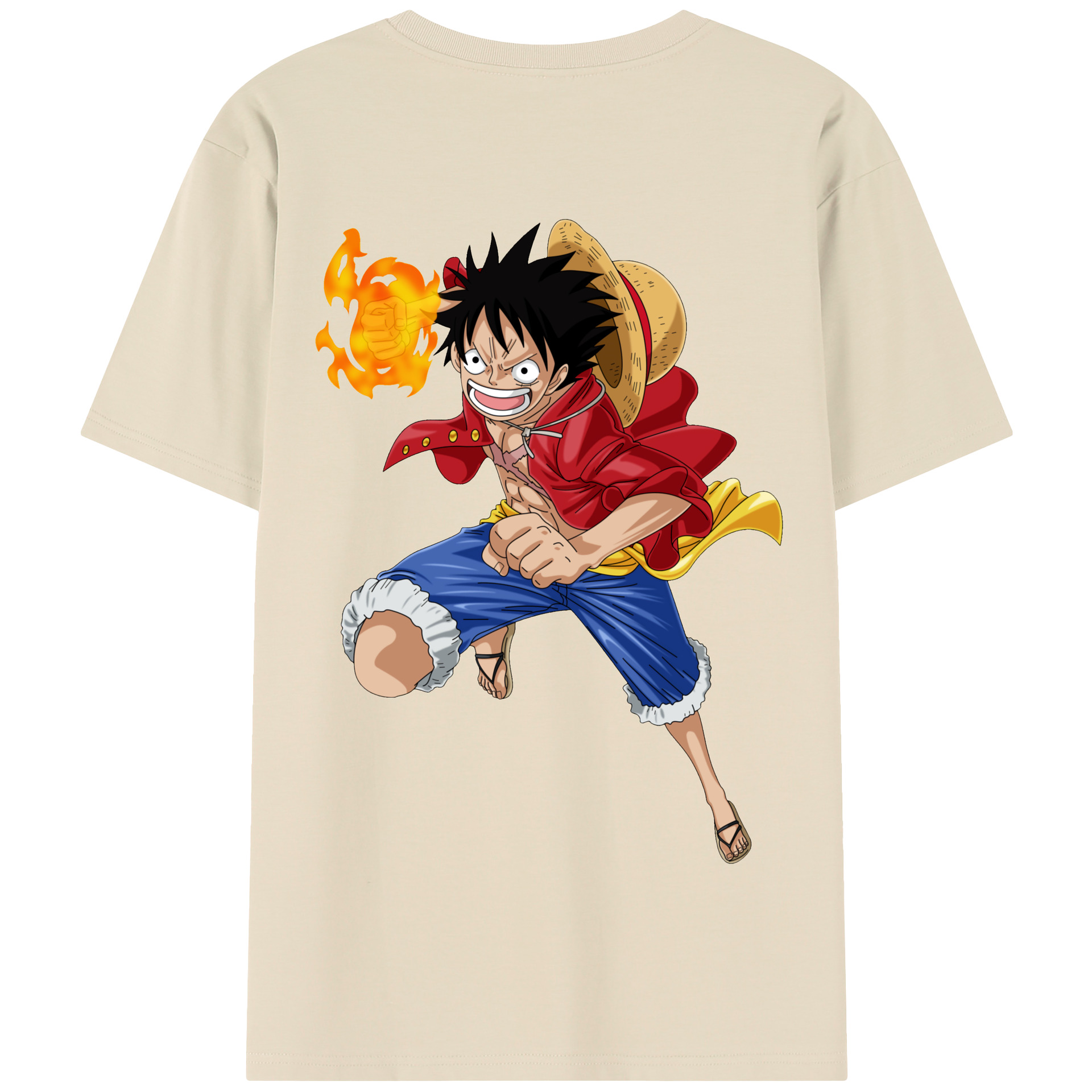 ワンピース モンキー・D・ルフィ ONE PIECE Monkey D. Luffy 綿100％半袖Tシャツ（背面プリント）