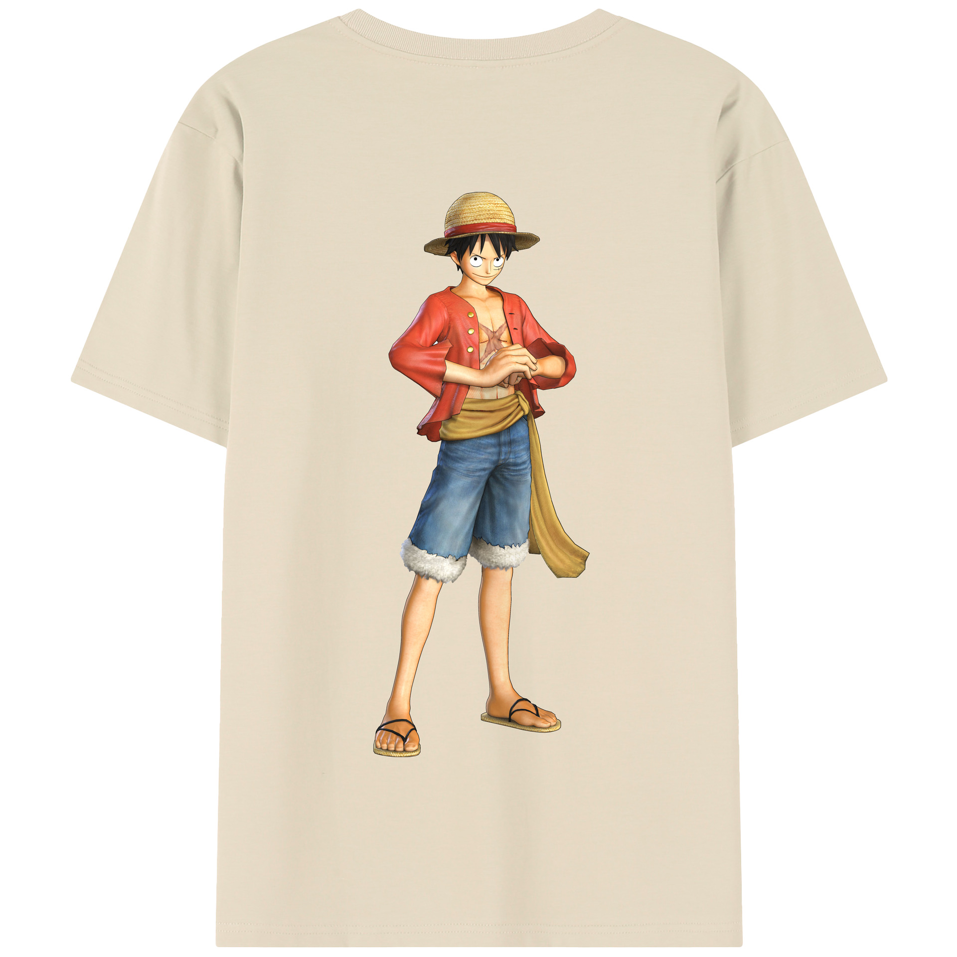 ワンピース モンキー・D・ルフィ ONE PIECE Monkey D. Luffy 綿100％半袖Tシャツ（背面プリント）
