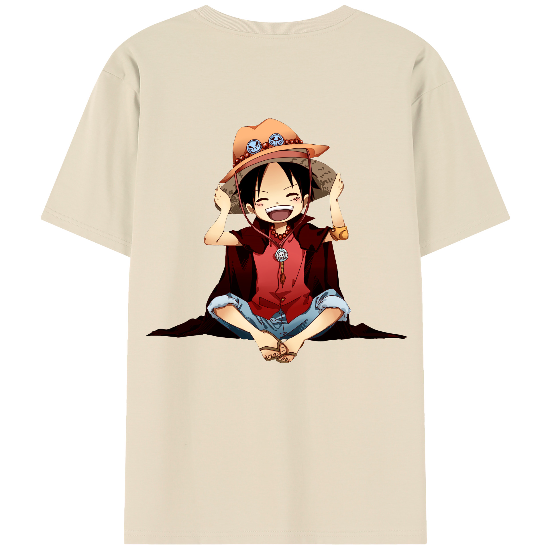 ワンピース モンキー・D・ルフィ ONE PIECE Monkey D. Luffy 綿100％半袖Tシャツ（背面プリント）