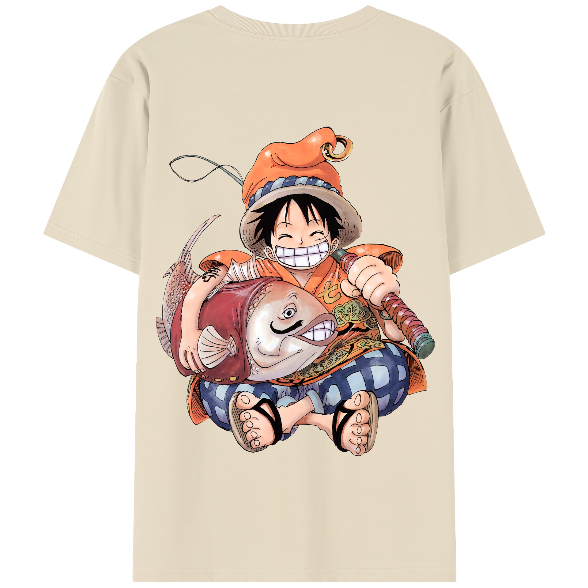 ワンピース モンキー・D・ルフィ ONE PIECE Monkey D. Luffy 綿100％半袖Tシャツ（背面プリント）