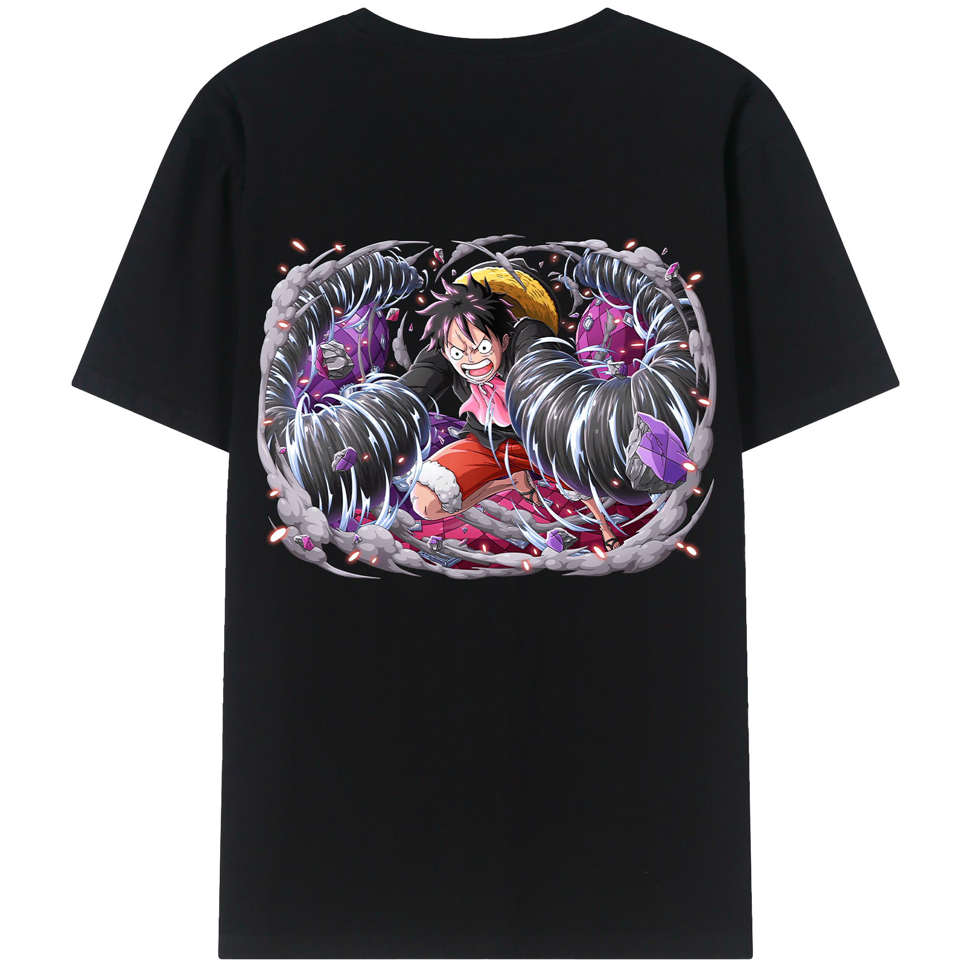 ワンピース モンキー・D・ルフィ ONE PIECE Monkey D. Luffy 綿100％半袖Tシャツ（背面プリント）