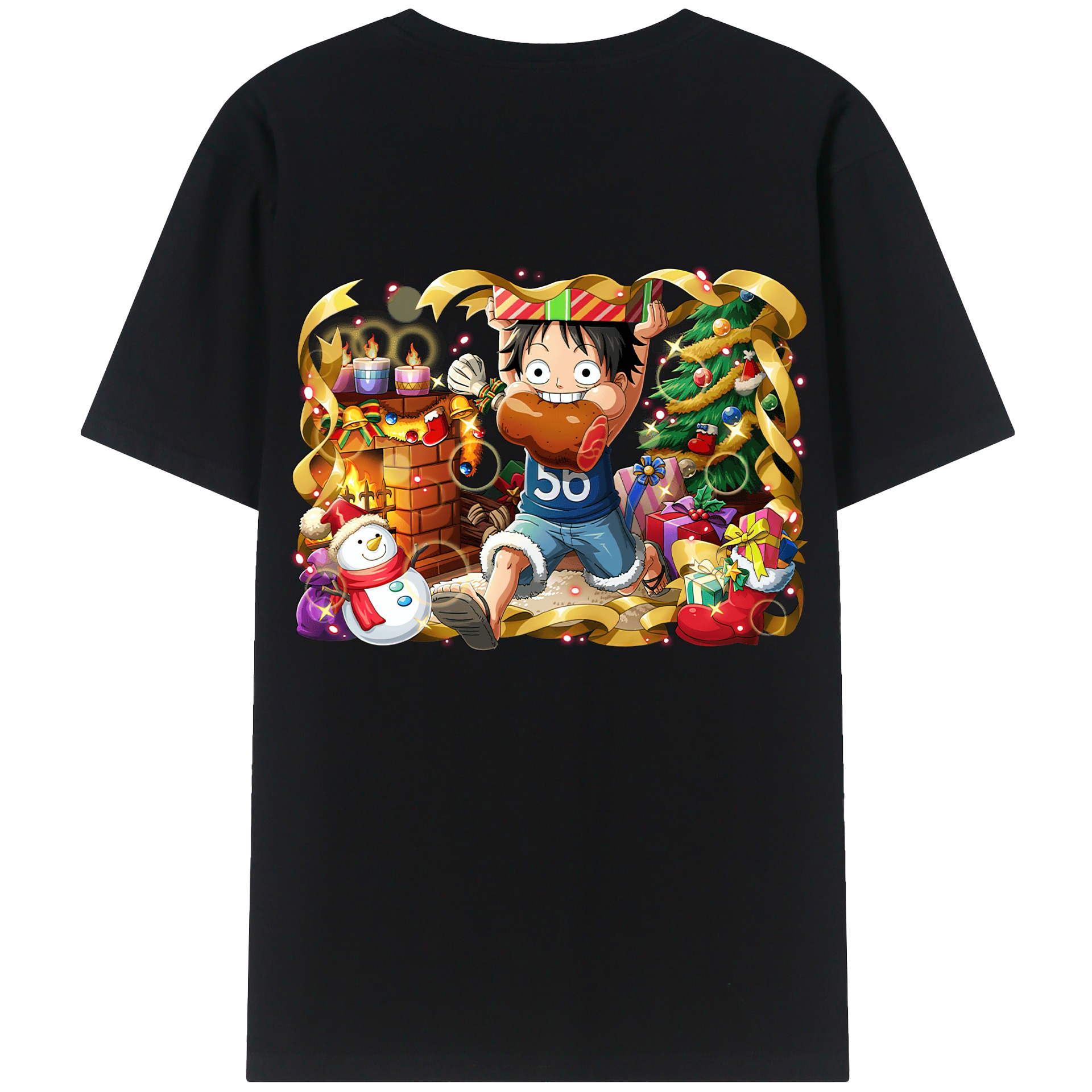 ワンピース モンキー・D・ルフィ ONE PIECE Monkey D. Luffy 綿100％半袖Tシャツ（背面プリント）