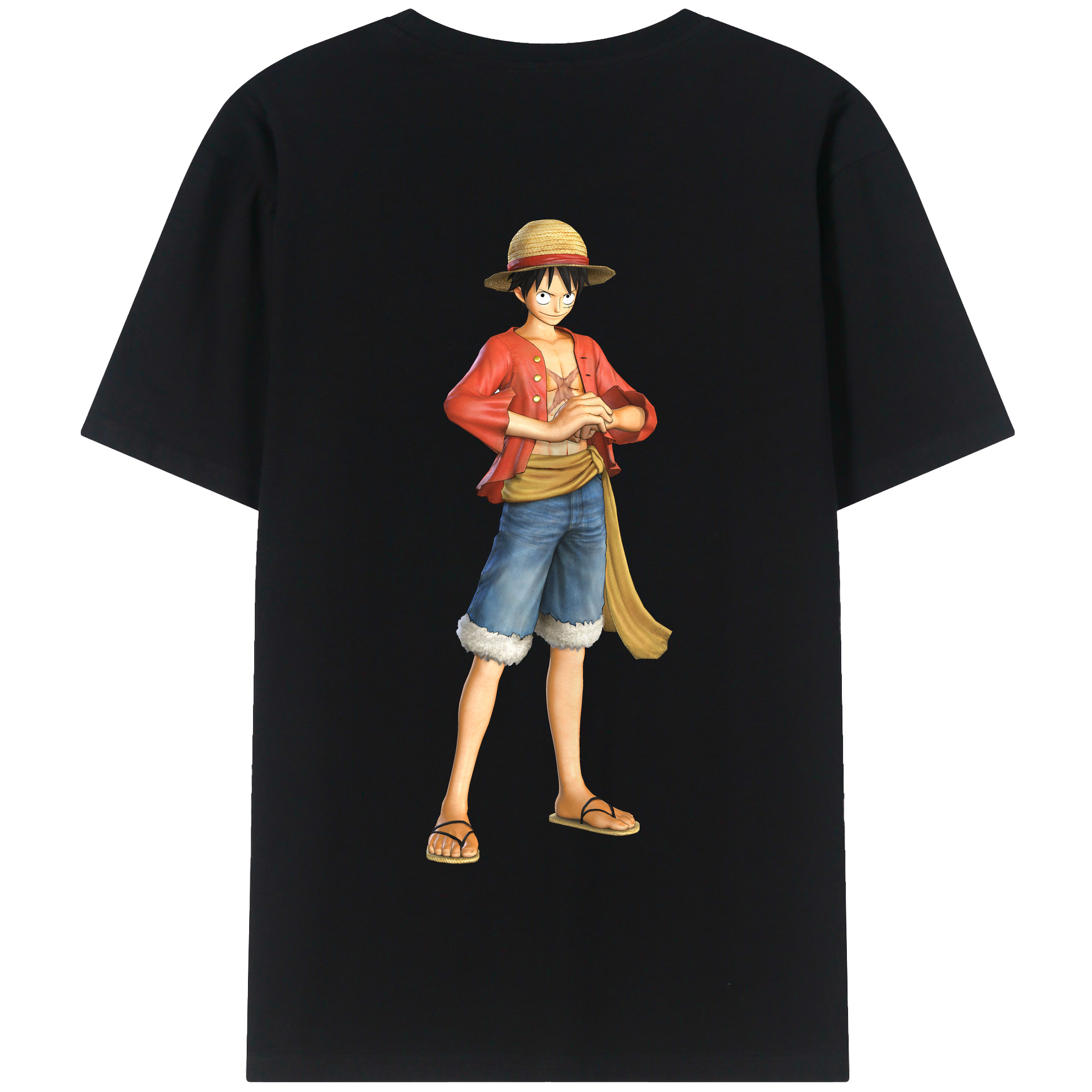 ワンピース モンキー・D・ルフィ ONE PIECE Monkey D. Luffy 綿100％半袖Tシャツ（背面プリント）