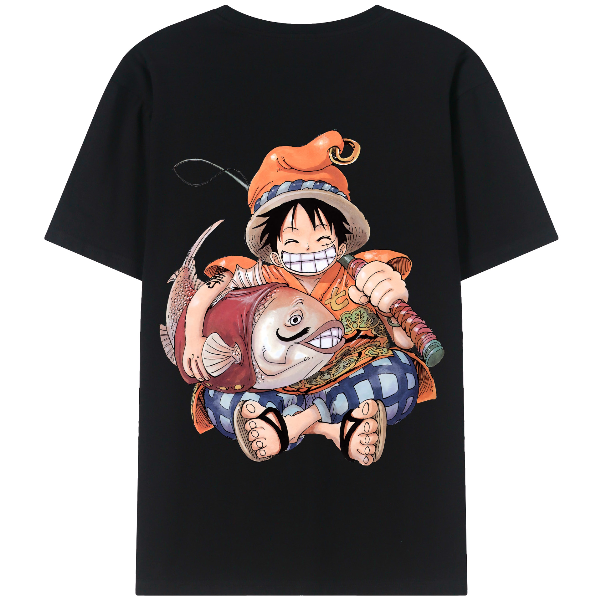 ワンピース モンキー・D・ルフィ ONE PIECE Monkey D. Luffy 綿100％半袖Tシャツ（背面プリント）