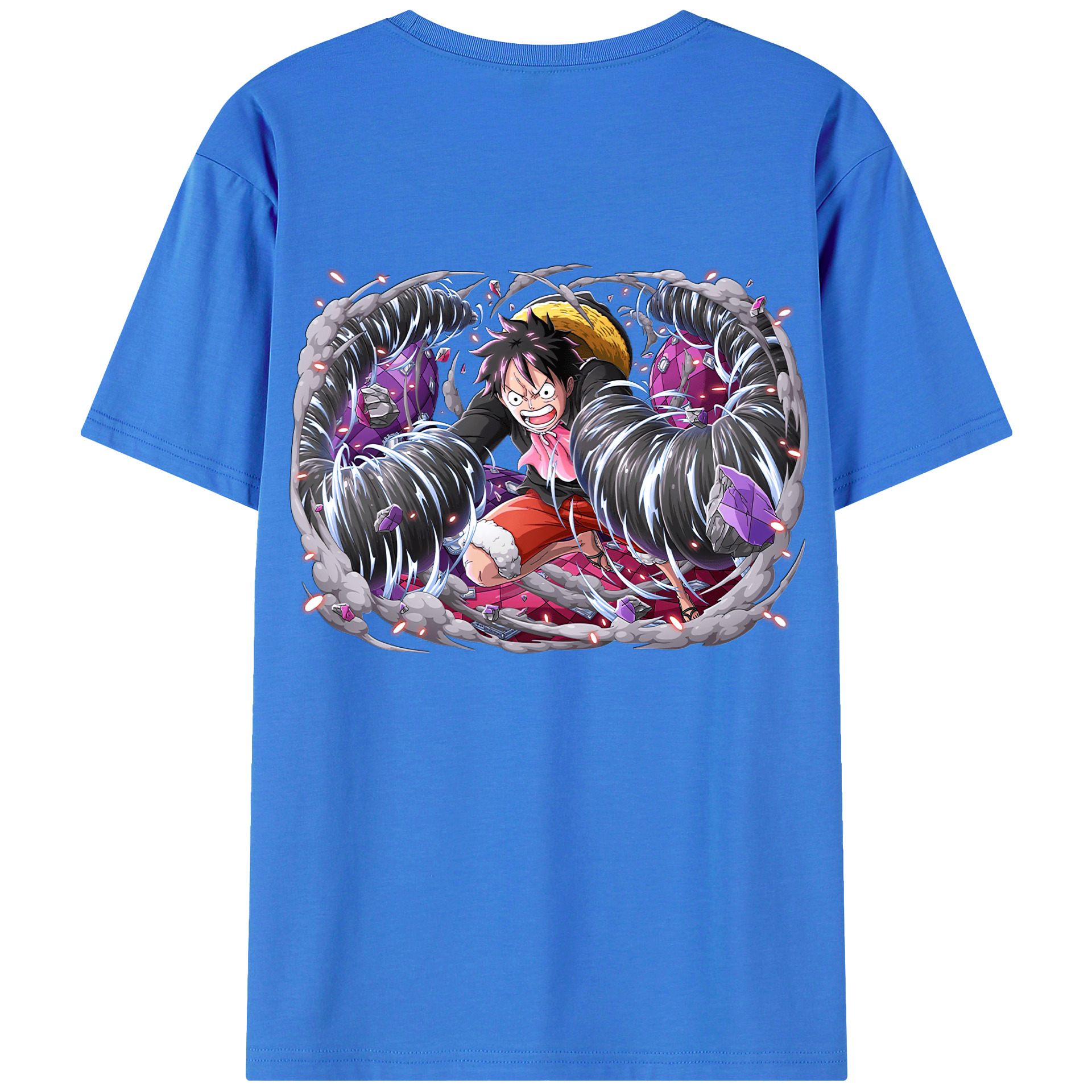 ワンピース モンキー・D・ルフィ ONE PIECE Monkey D. Luffy 綿100％半袖Tシャツ（背面プリント）