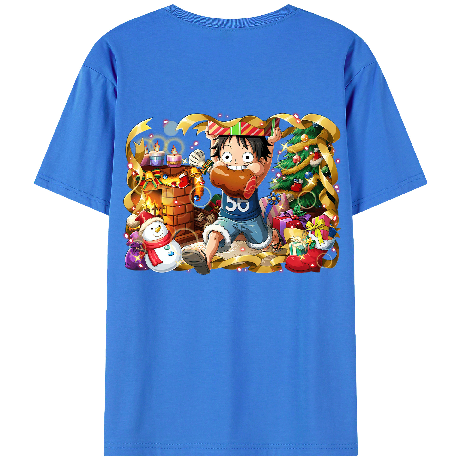 ワンピース モンキー・D・ルフィ ONE PIECE Monkey D. Luffy 綿100％半袖Tシャツ（背面プリント）